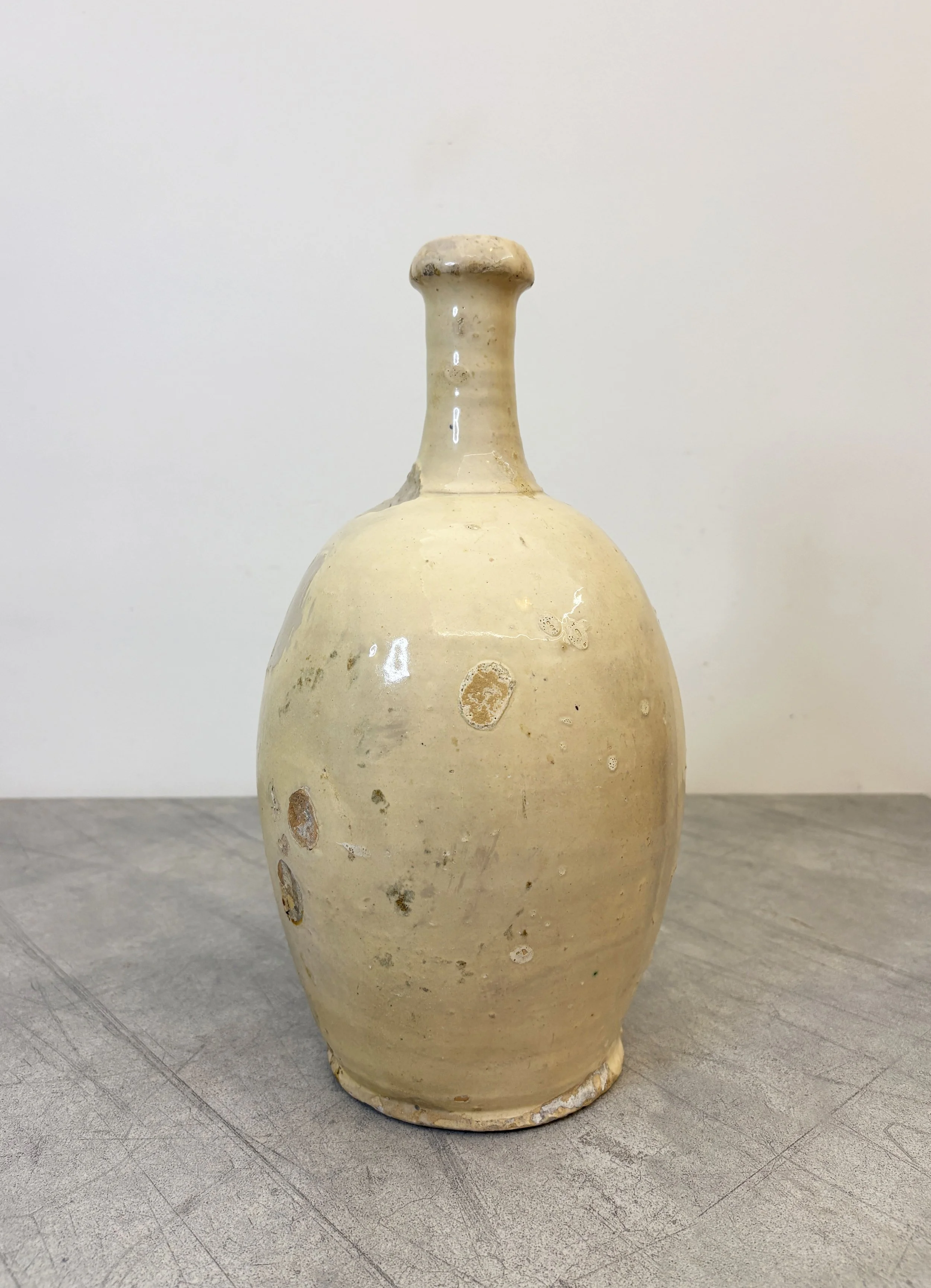 antique white glaze ceramic bottle Puglia