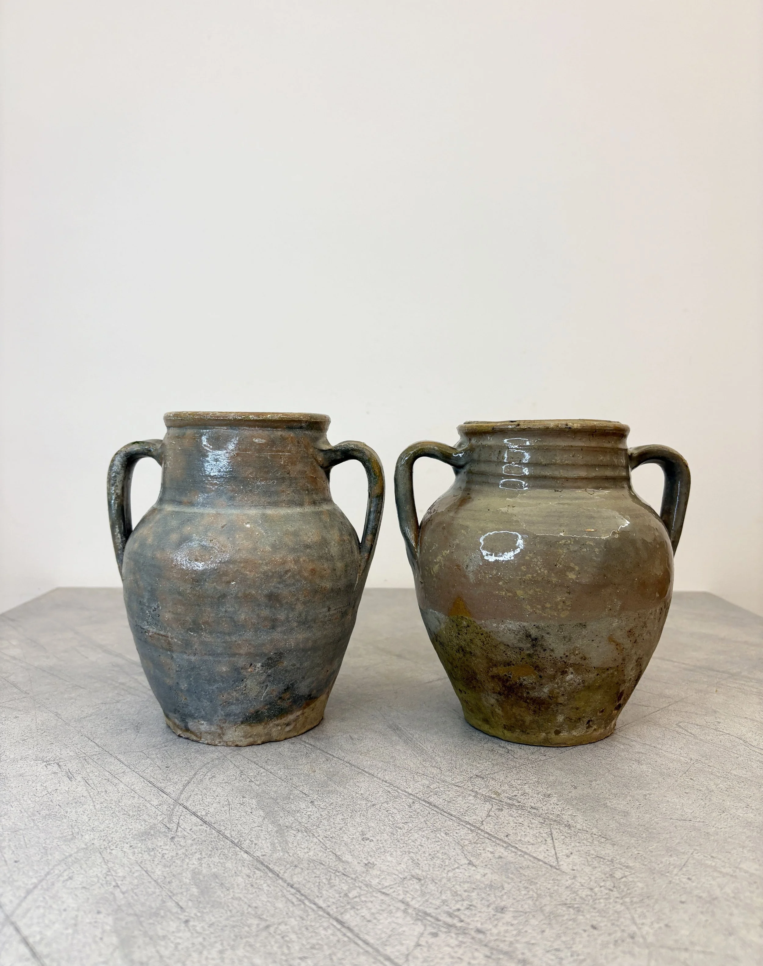 2 antique farmhouse vases Puglia