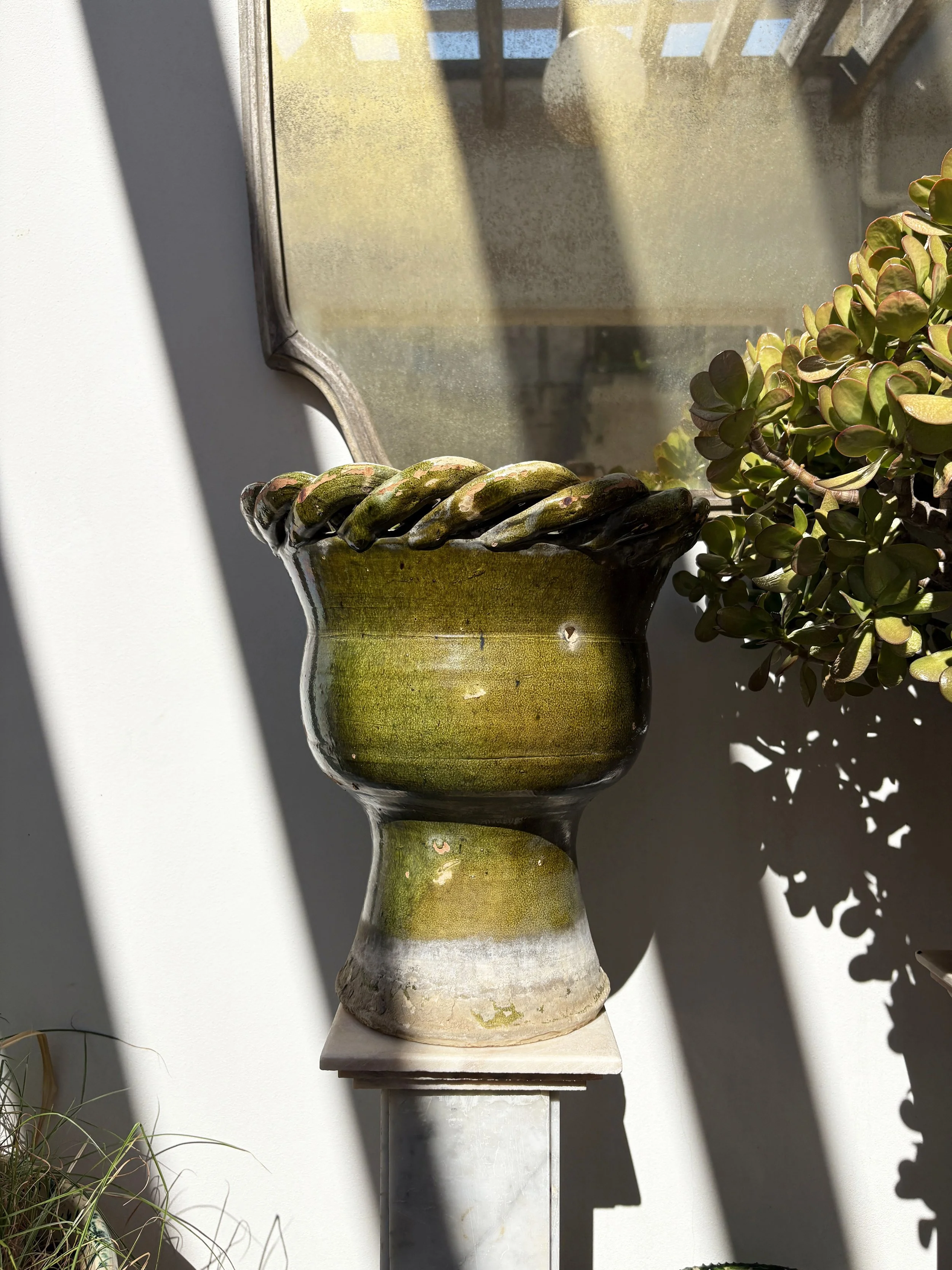 antique Italian handmade ceramic pot
