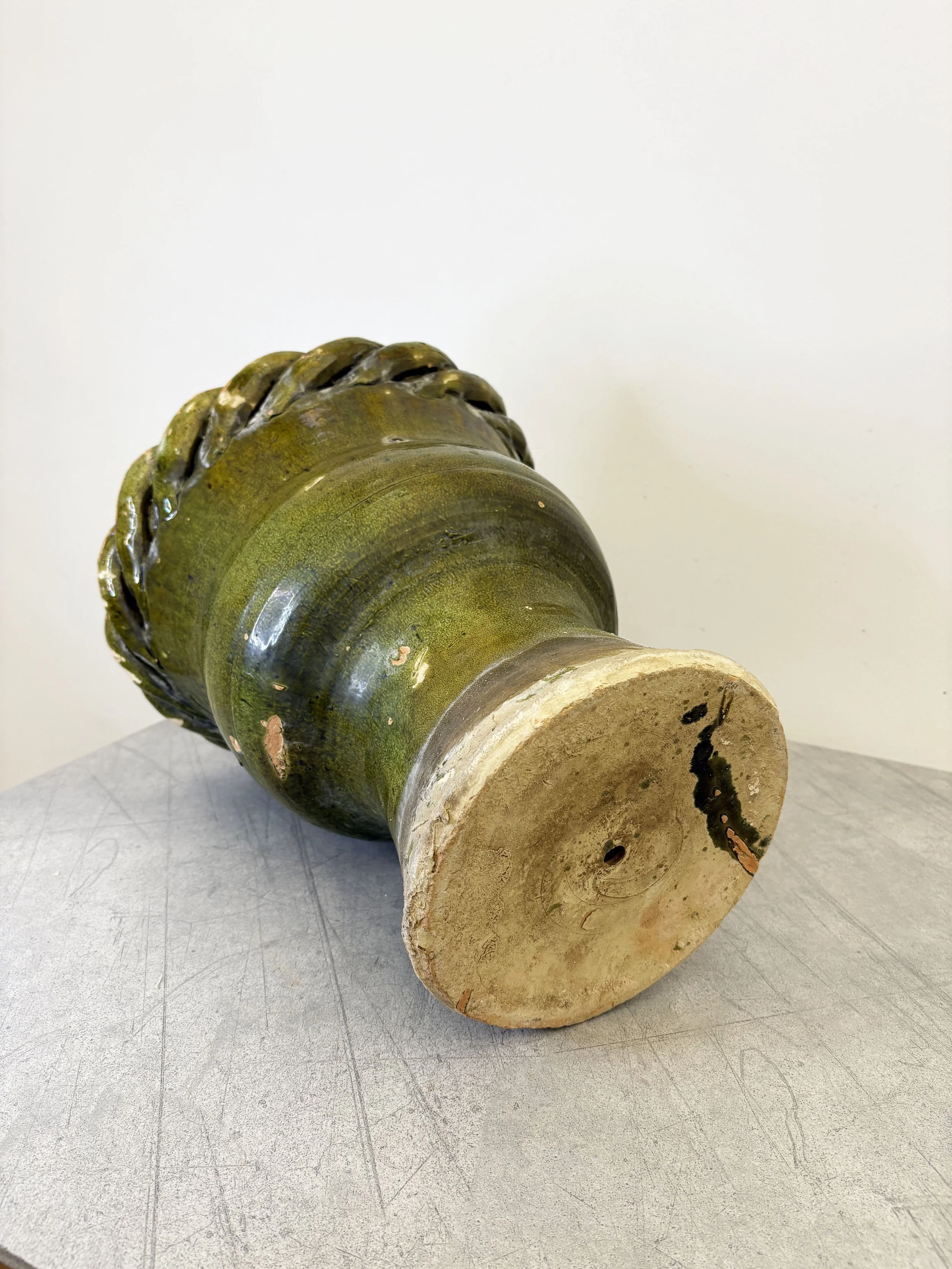 large green ceramic plant pot