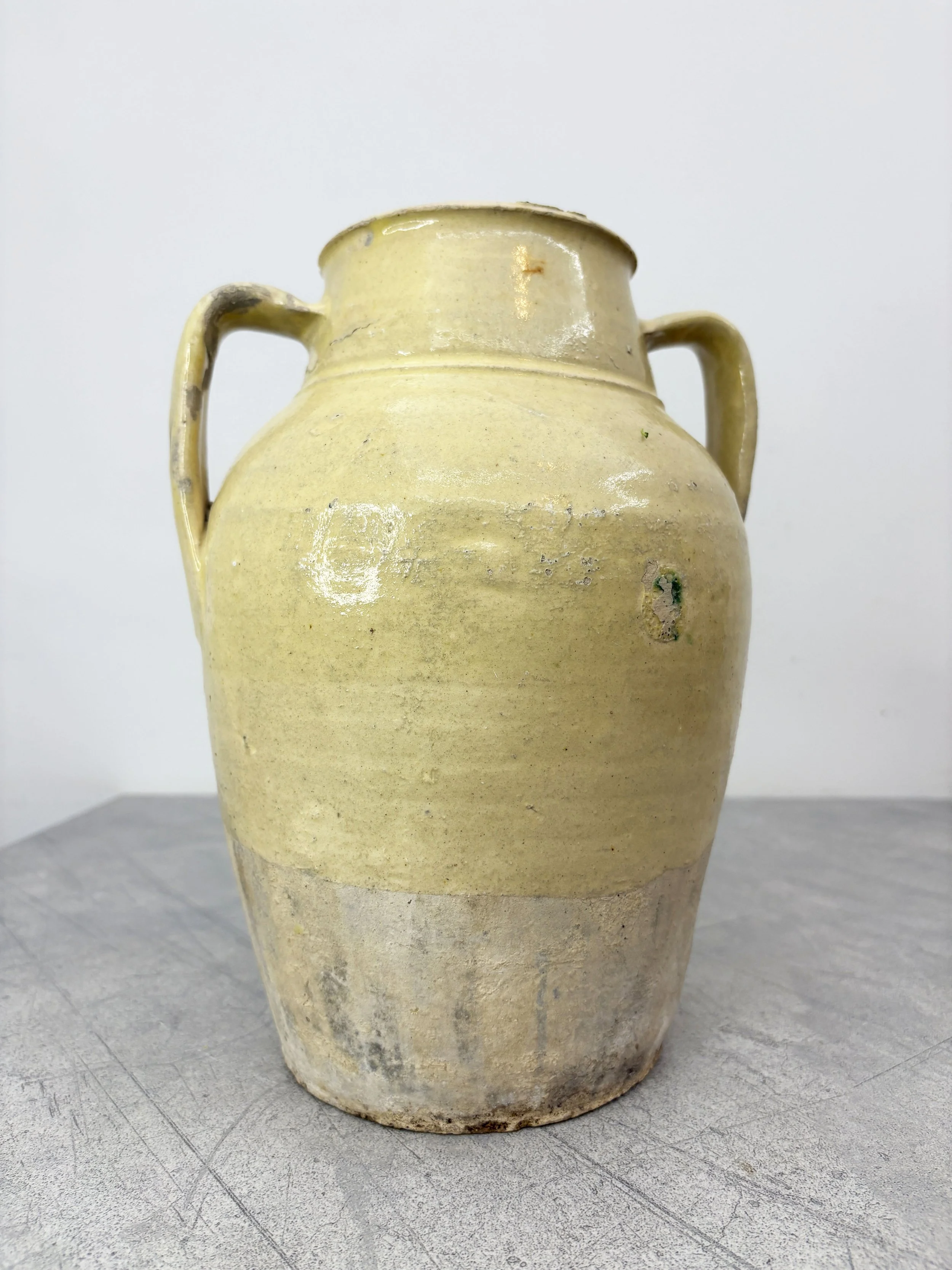 antique Calabrese confit pot with handles