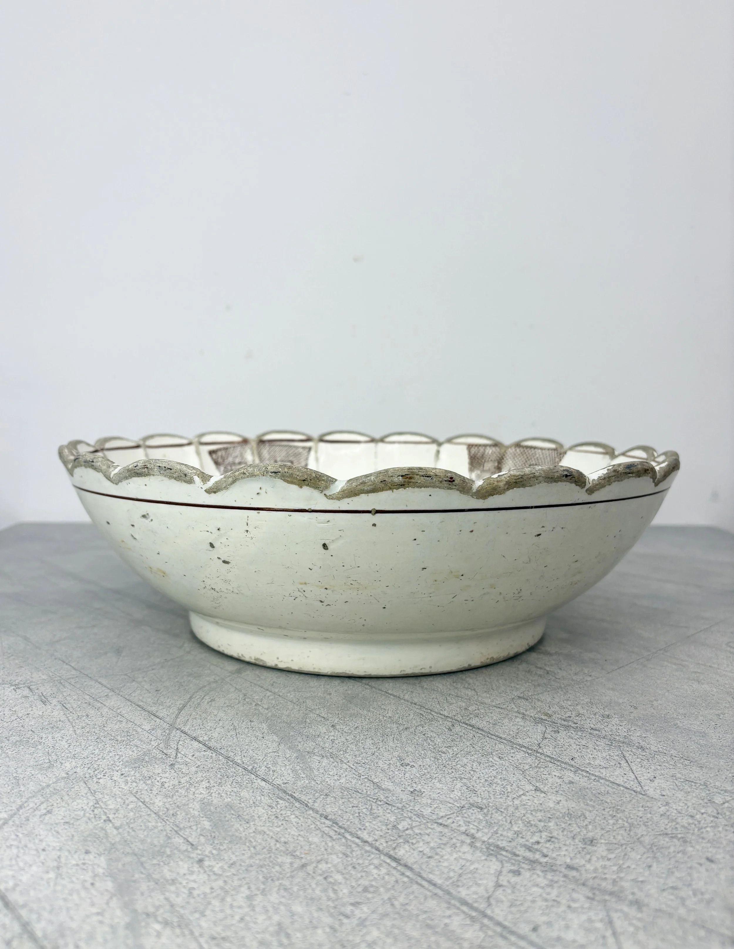 large antique white bowl Italy