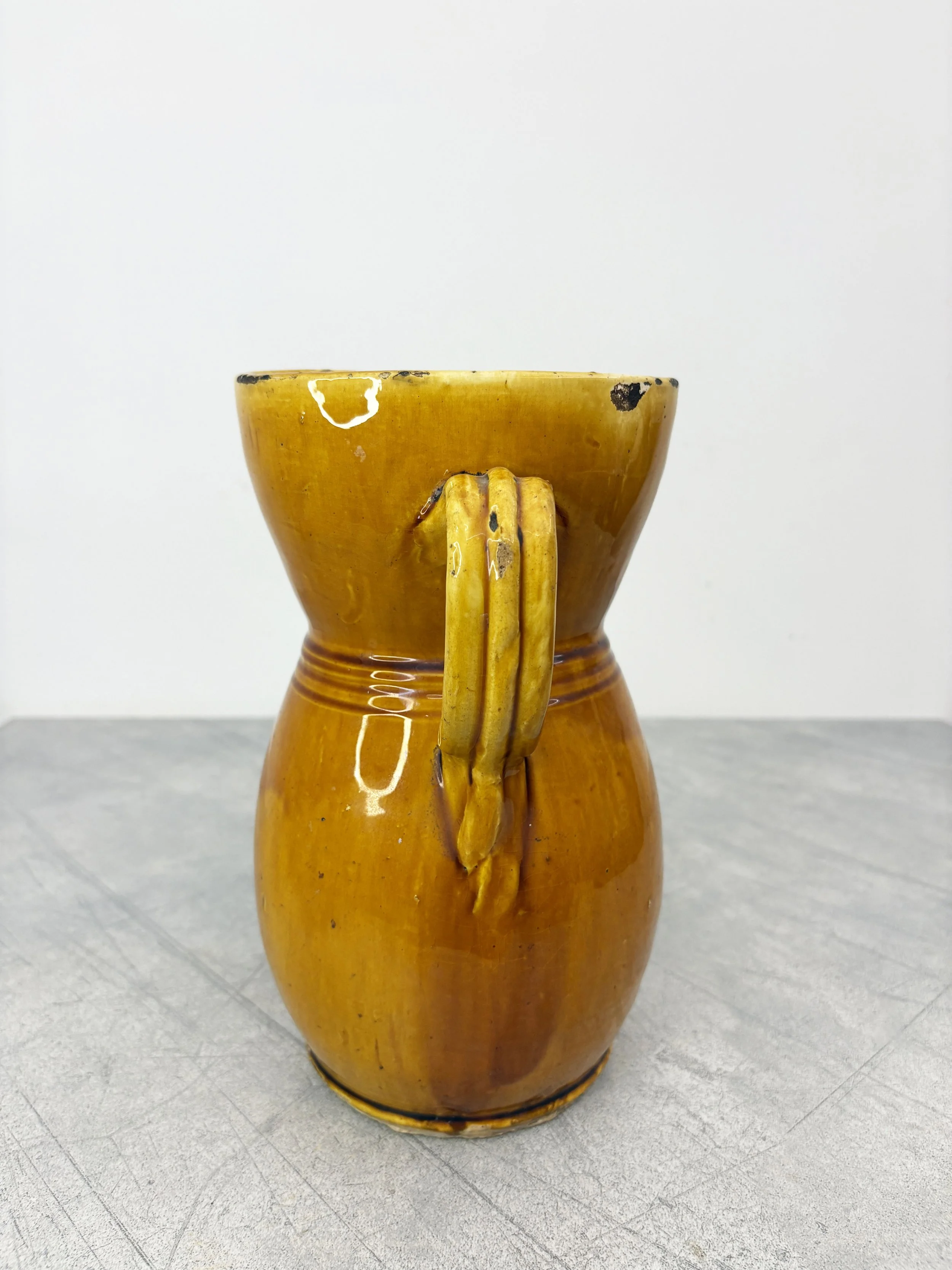 antique yellow glazed pitcher Puglia