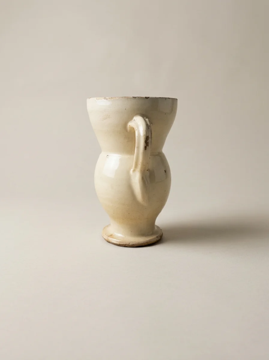 cream glazed farmhouse jug from Puglia, Italy