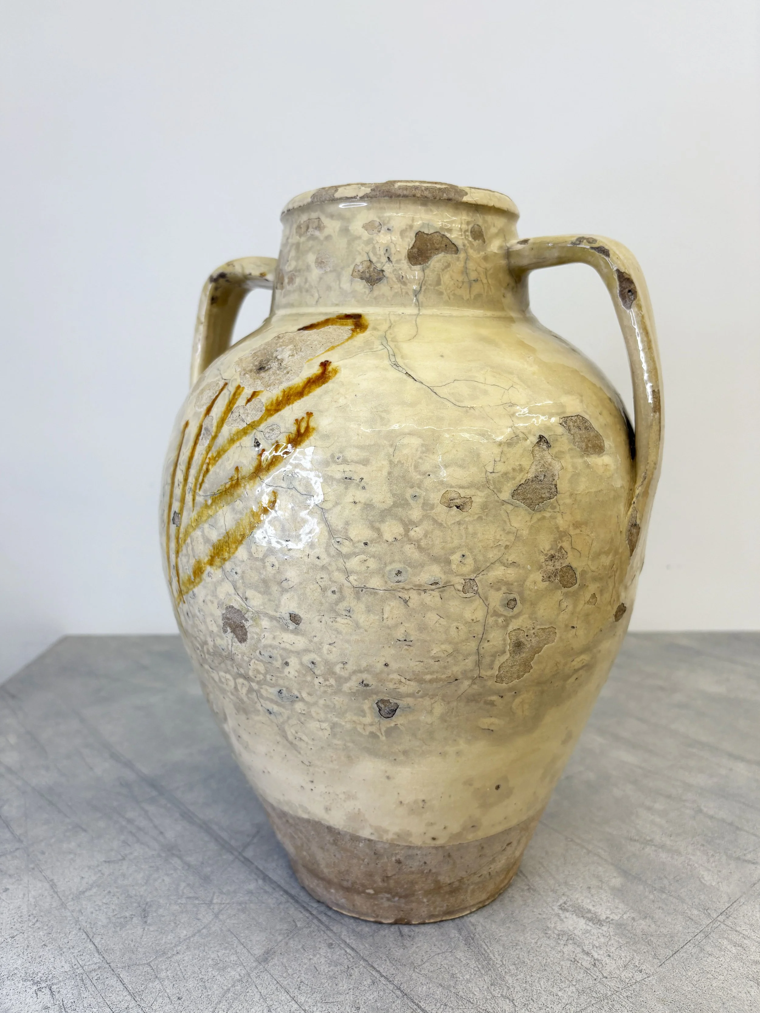 rustic Italian hand painted vase