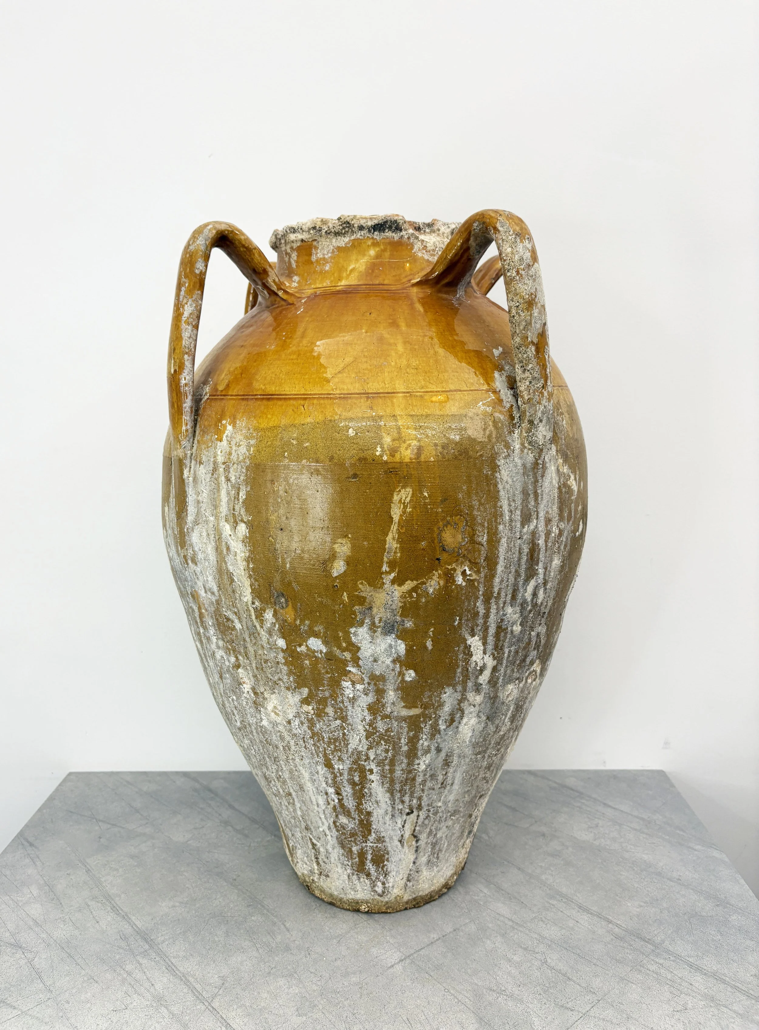 large rustic 4 handle confit pot