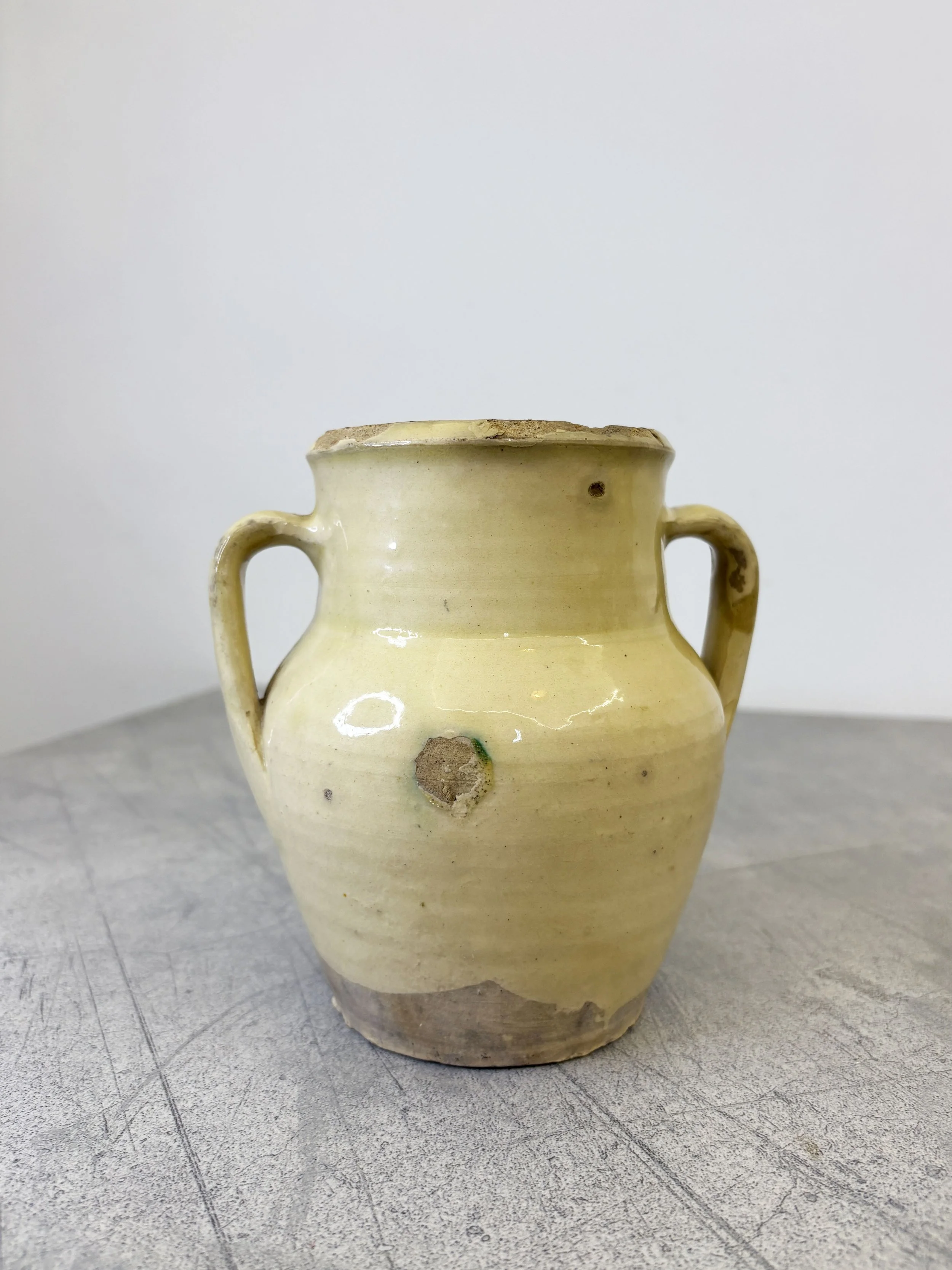 small cream glazed Italian pot