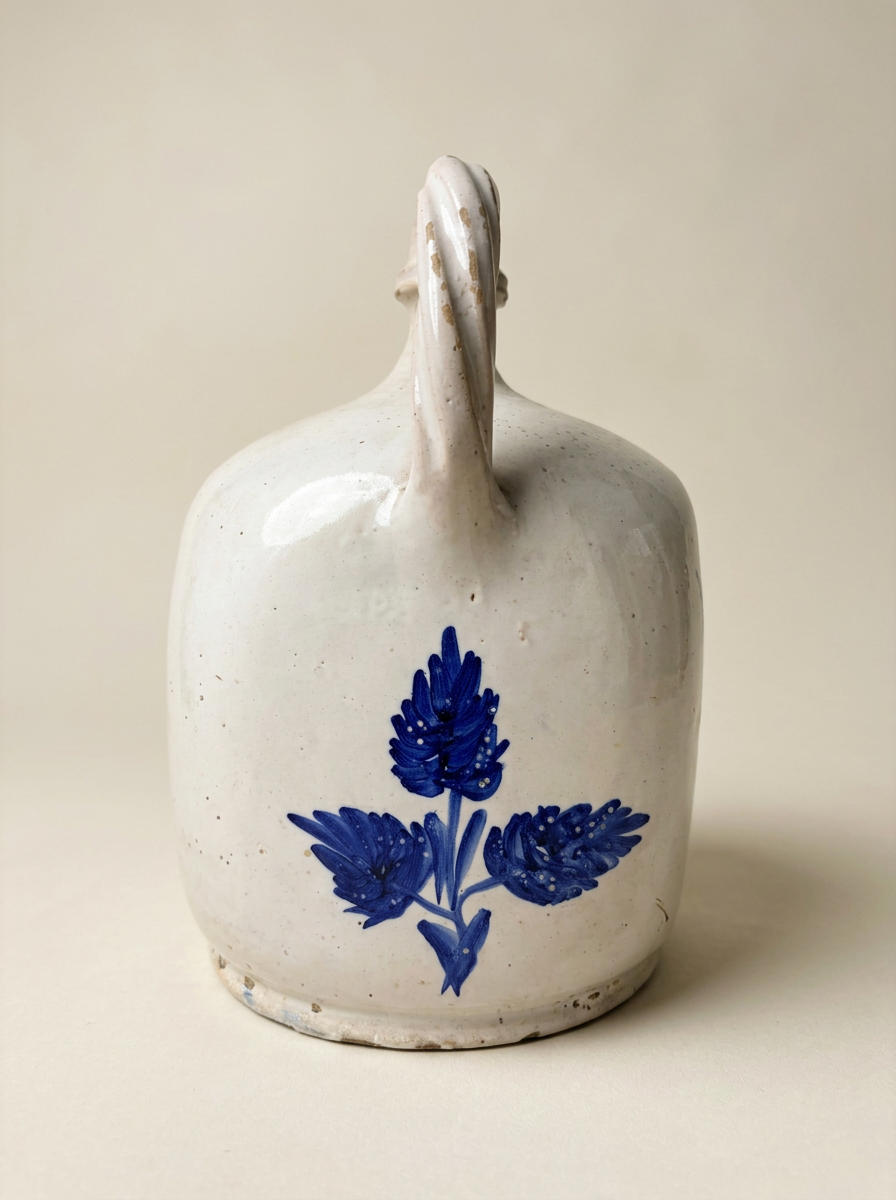 antique Italian ceramic blue and white amphora