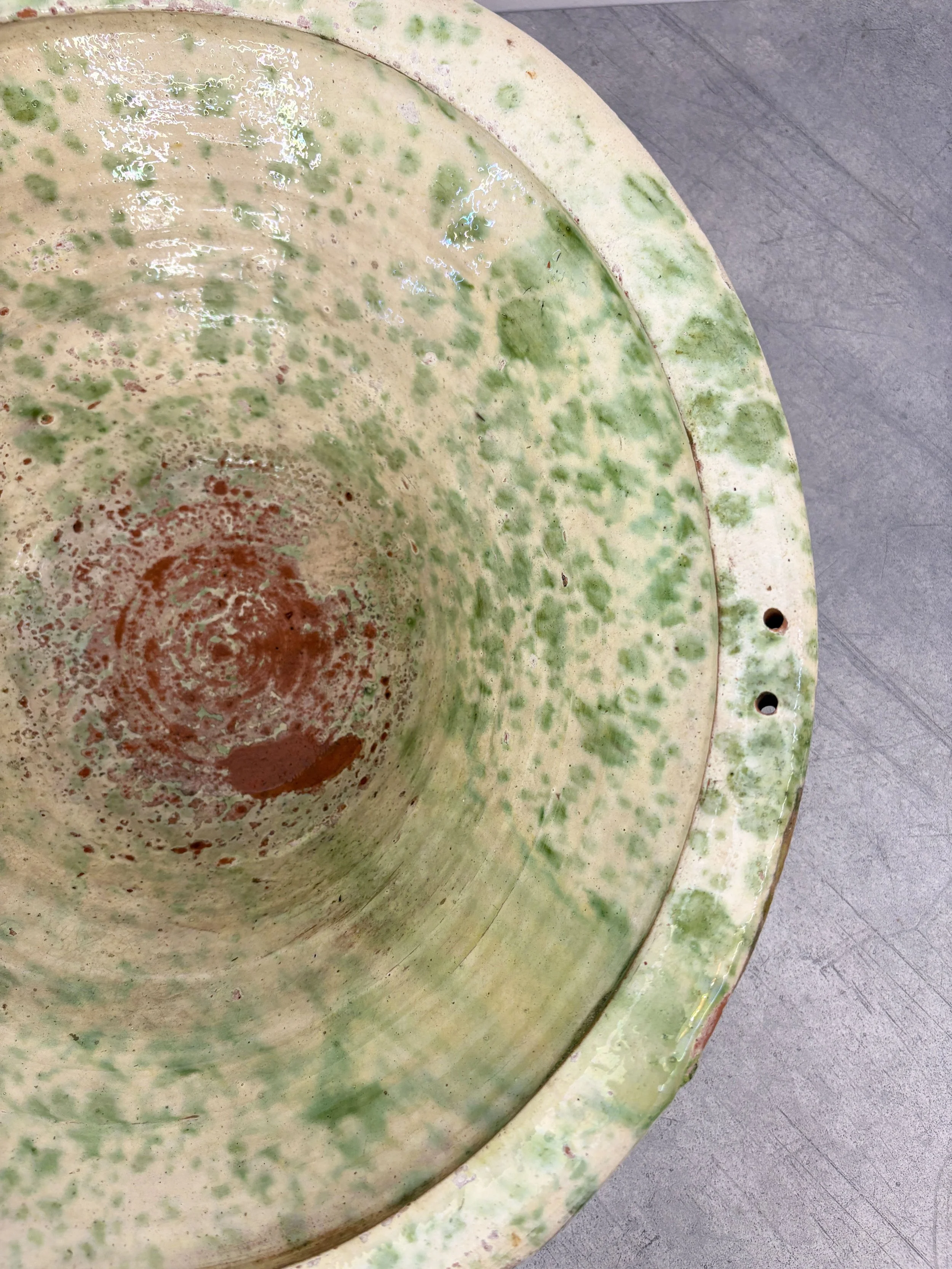 antique green splatter bowl Calabria