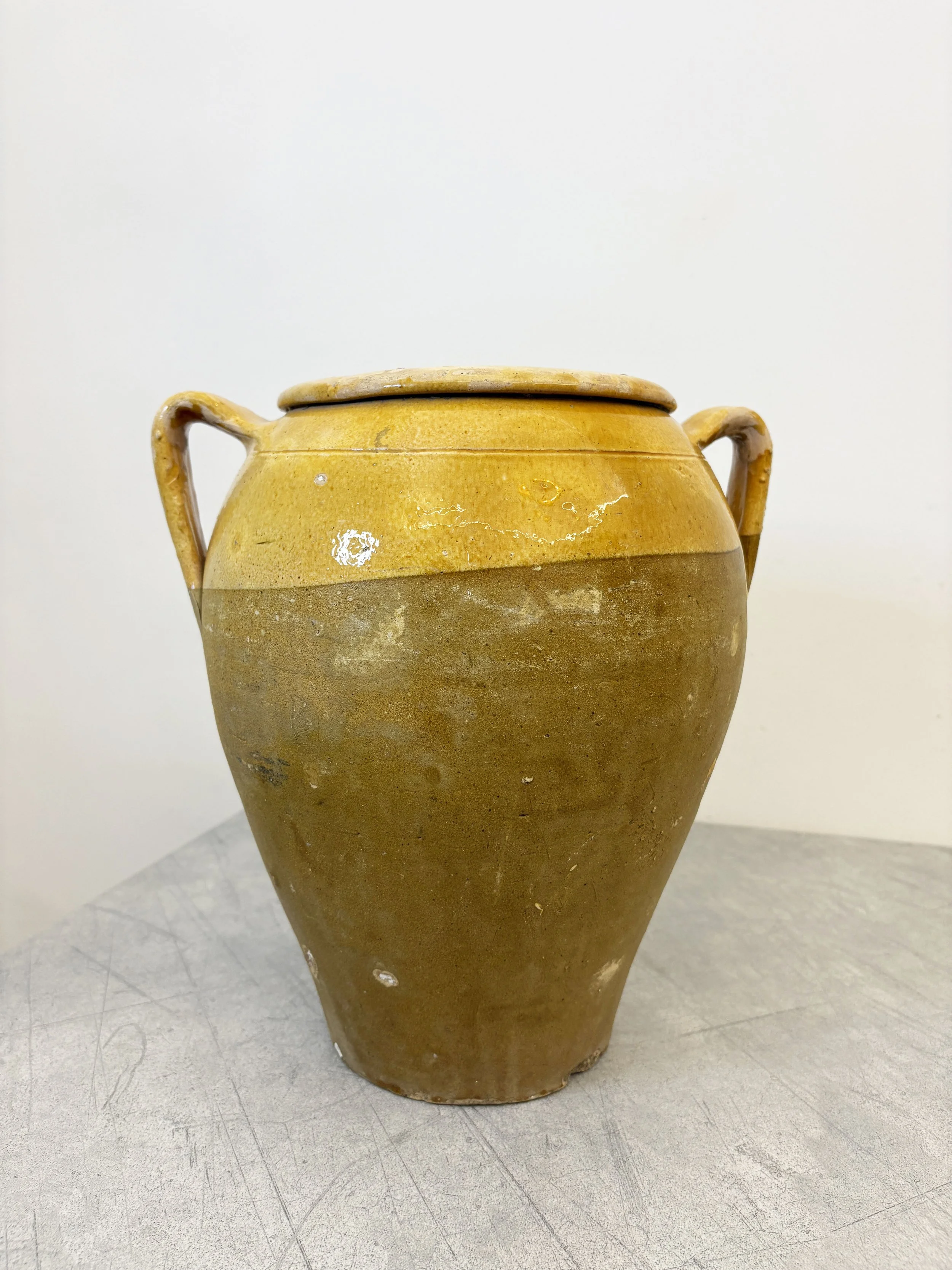 rustic ceramic vase with handles