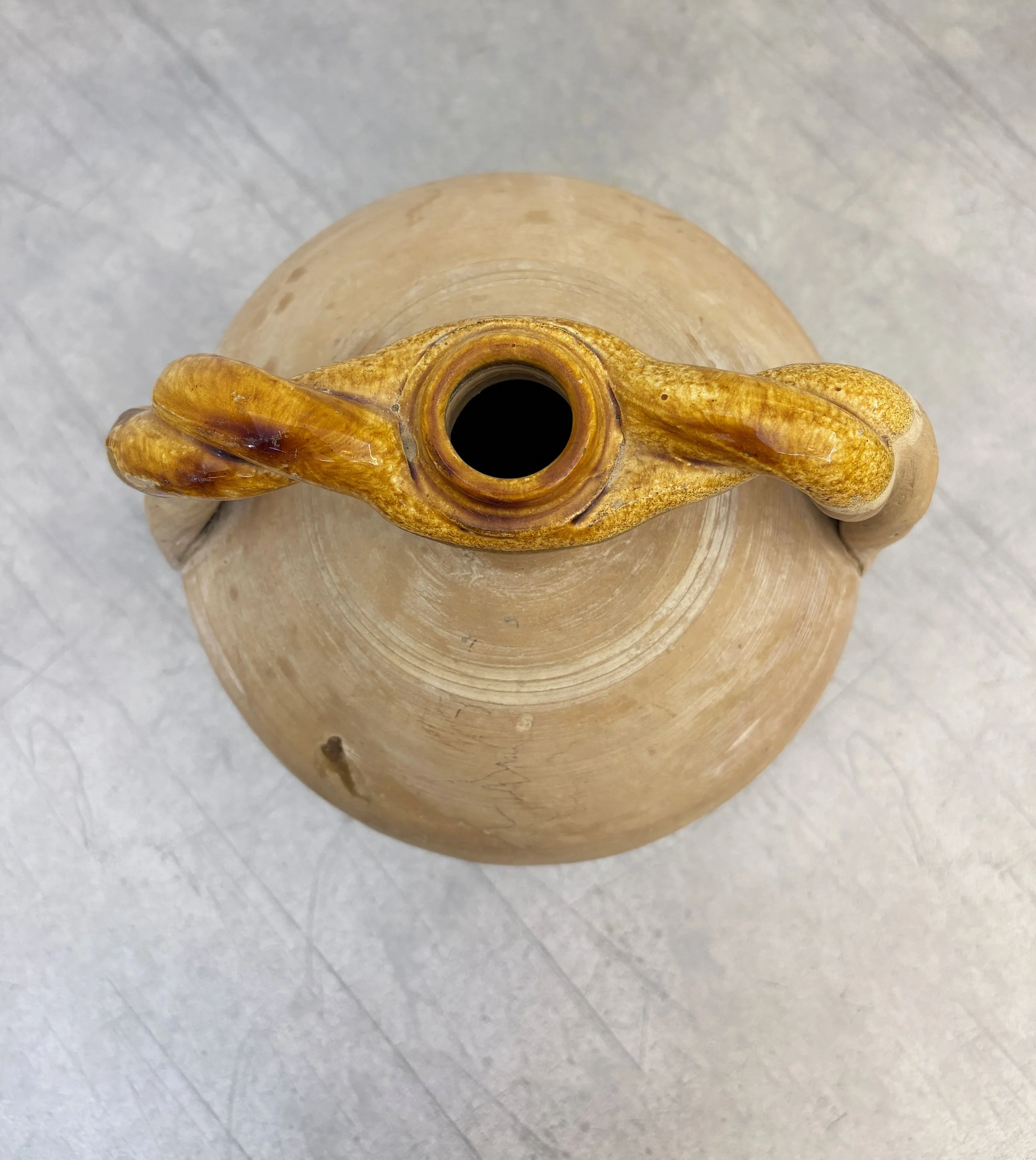 yellow glazed ceramic amphora Puglia