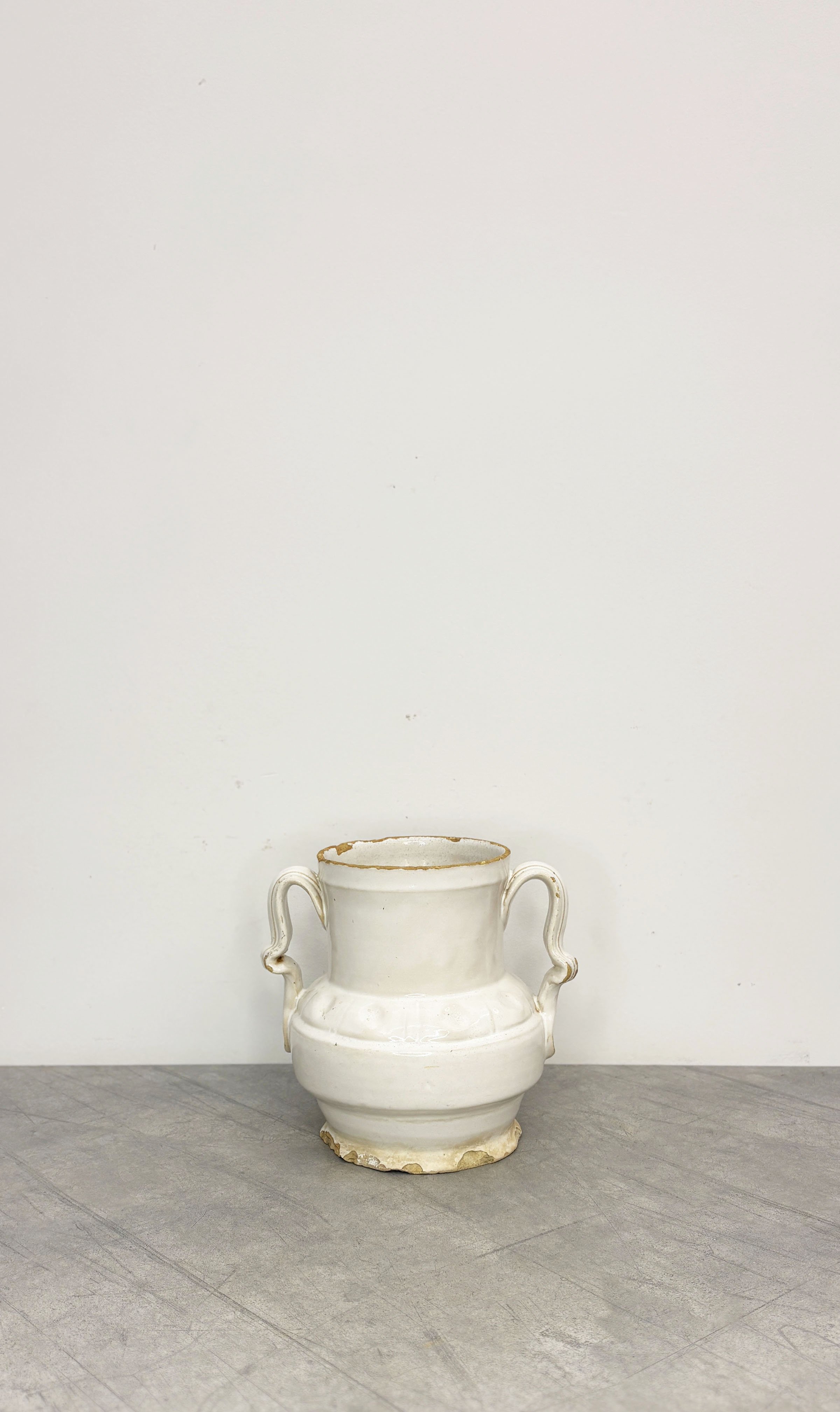 ANTIQUE WHITE CERAMIC VASE