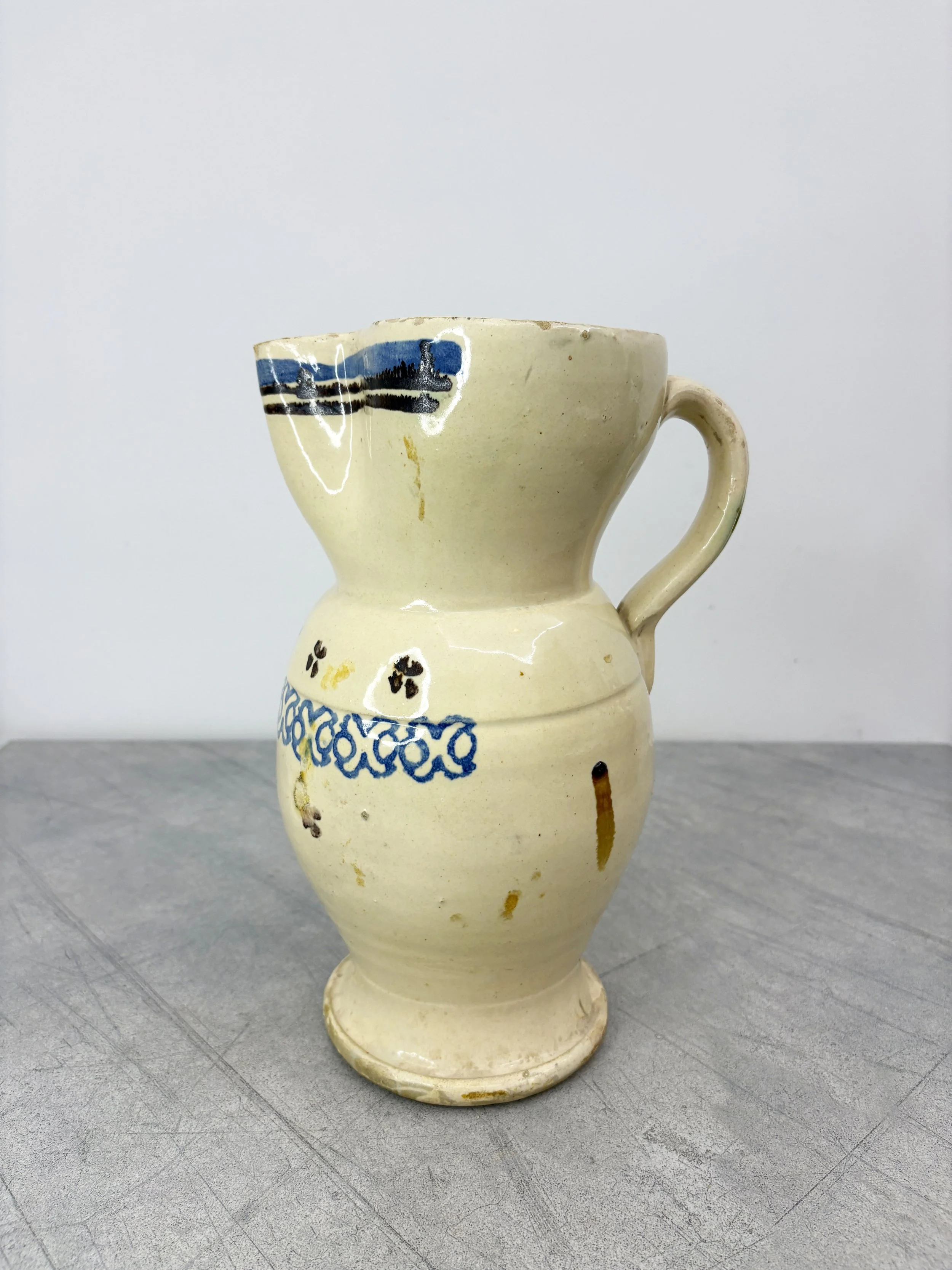 antique hand painted pitcher