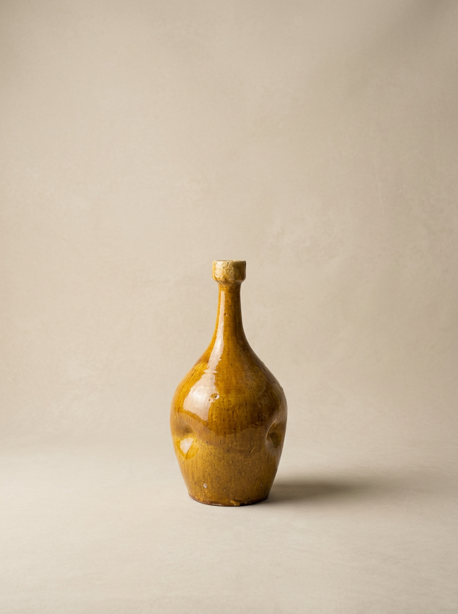 Vintage Ochre Glaze Bottle