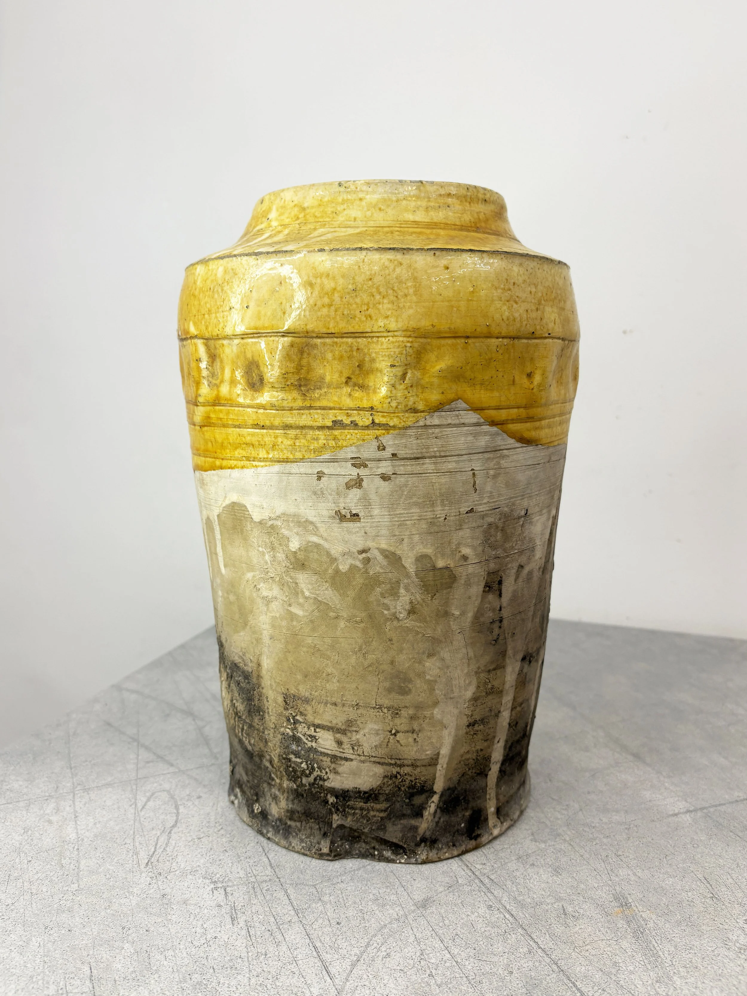 antique yellow glazed confit pot Puglia.jpg