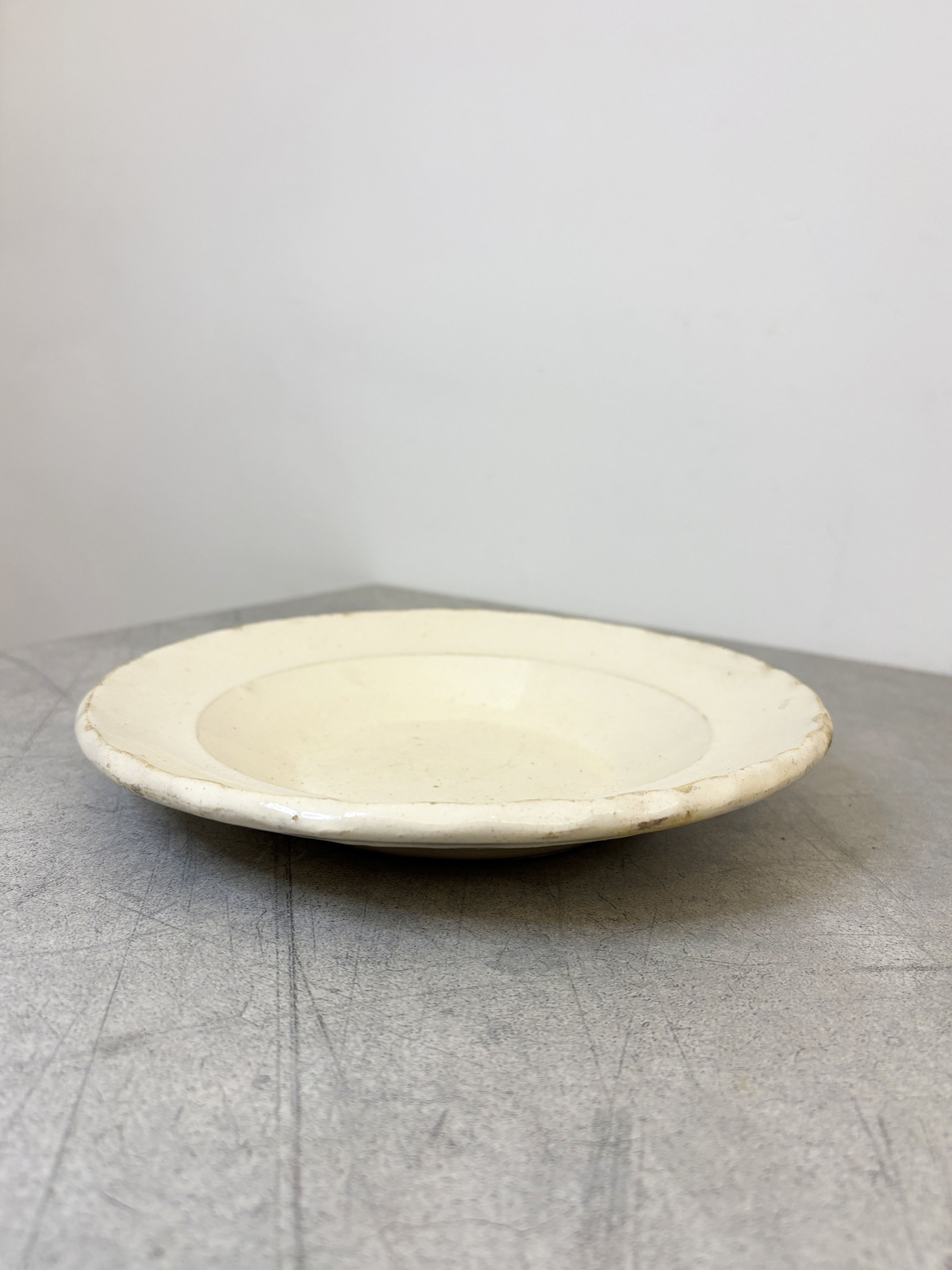 antique white glazed side plate