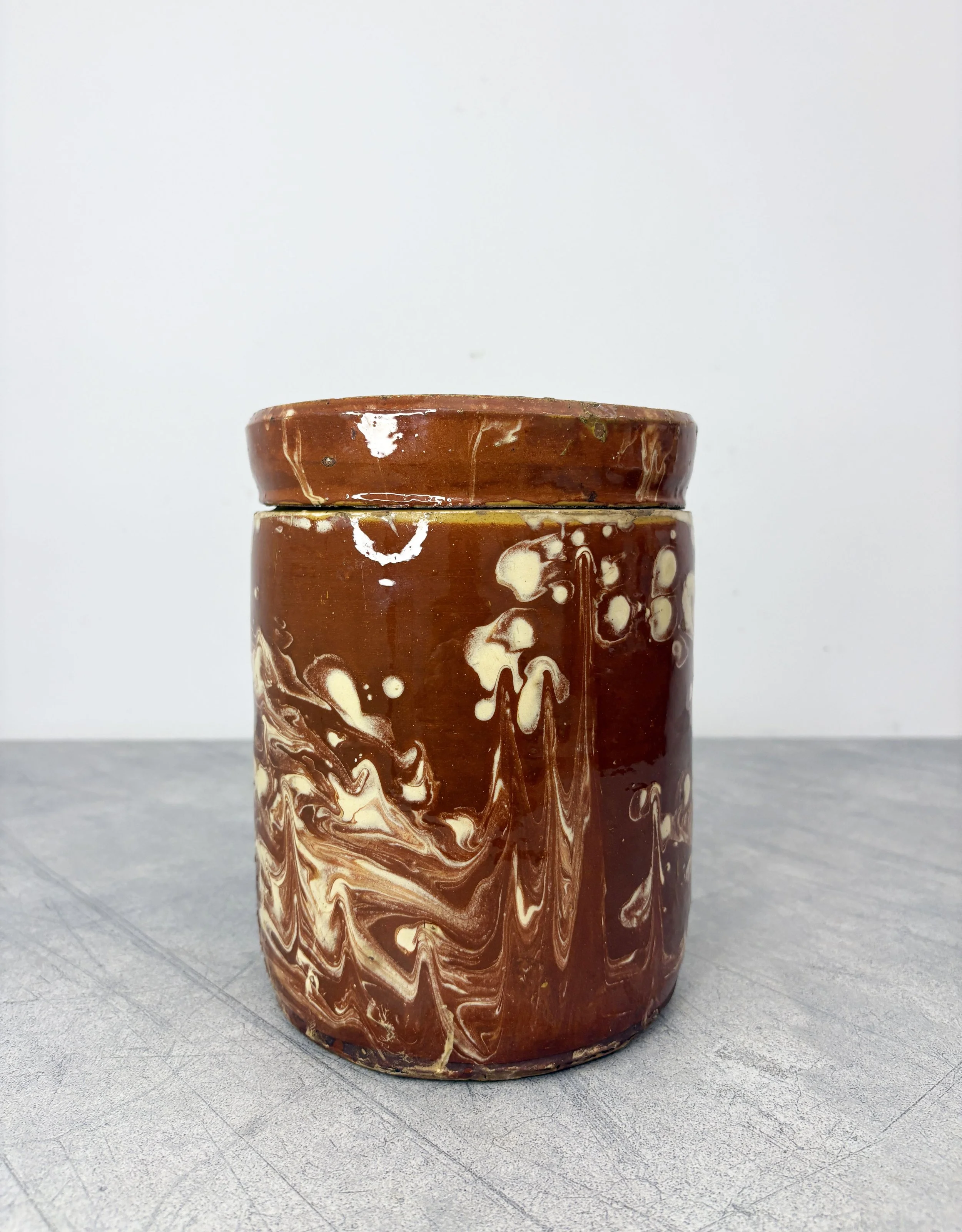 red marbled ceramic pot Puglia