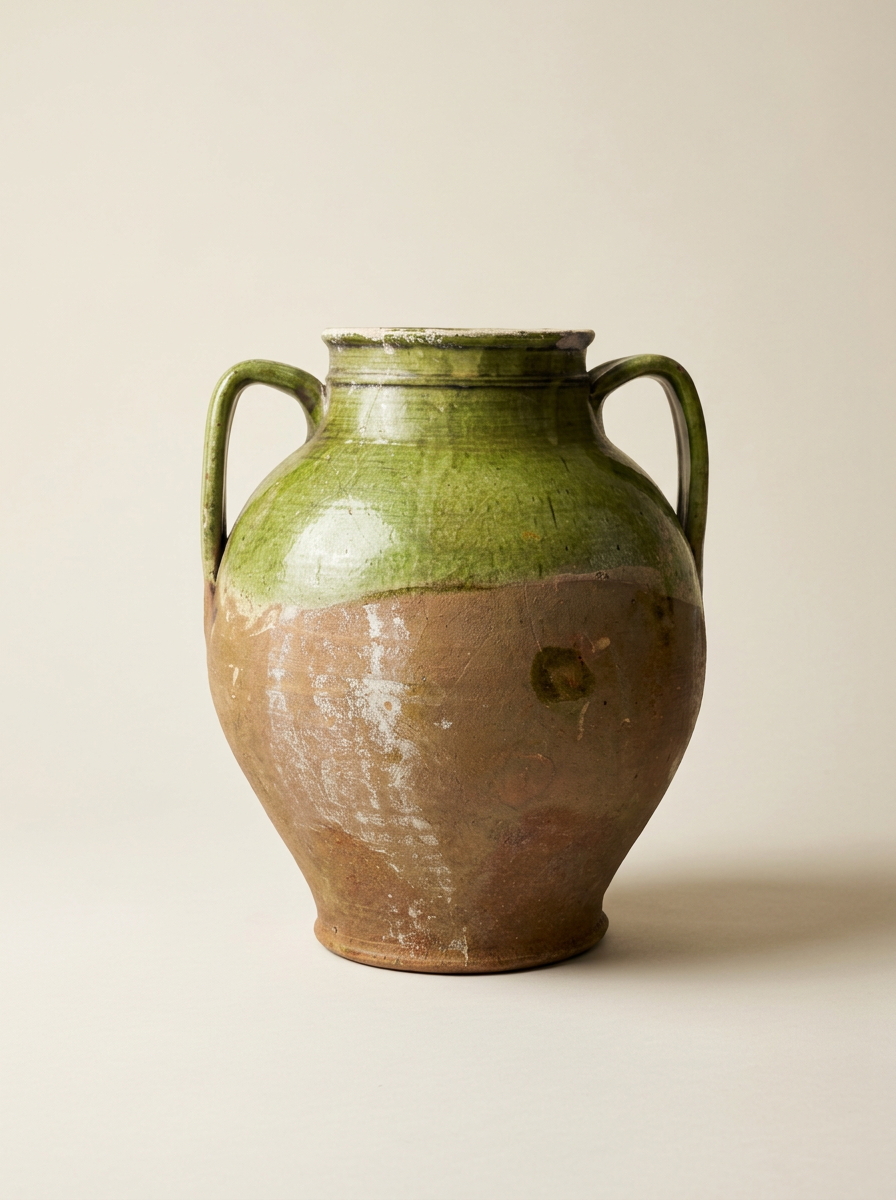 large ceramic vase with handles from Puglia