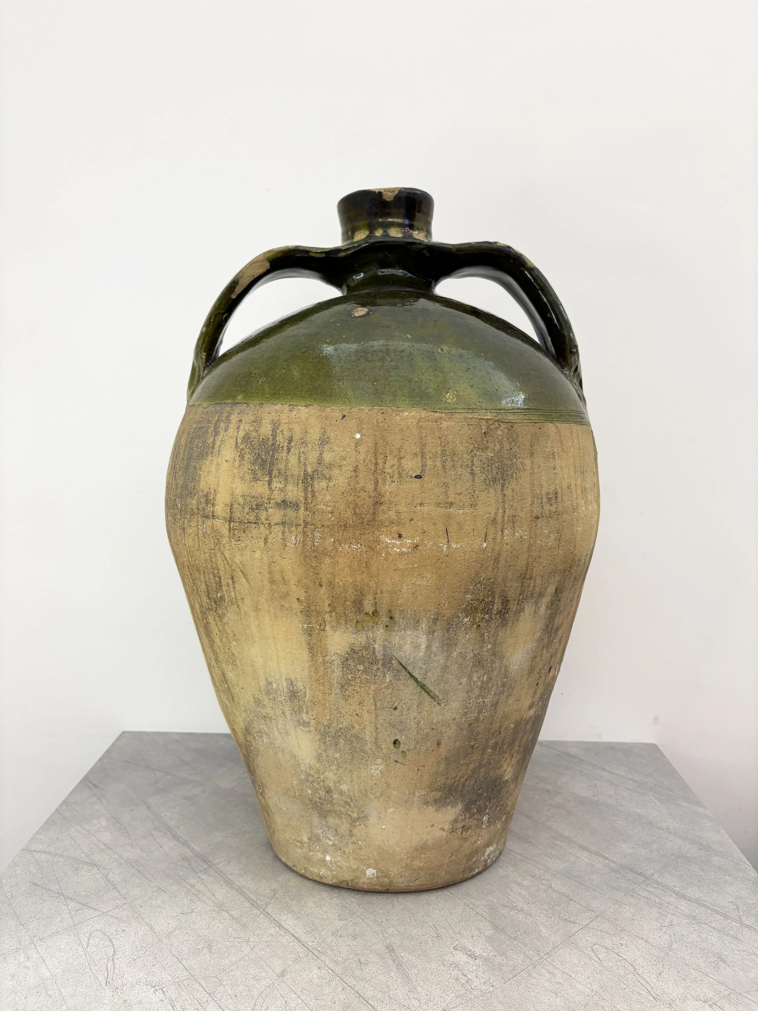 antique green glazed amphora Italy