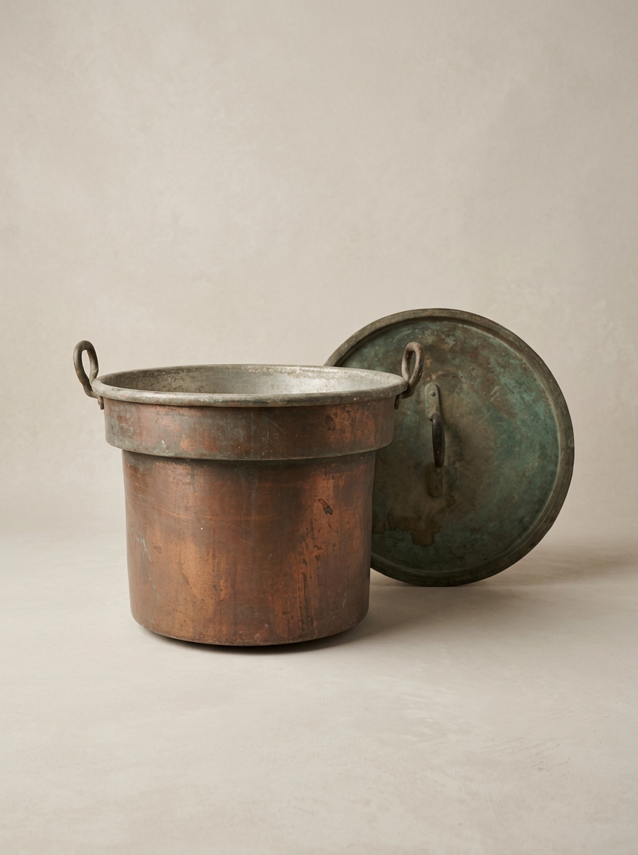 vintage copper farmhouse pot Puglia