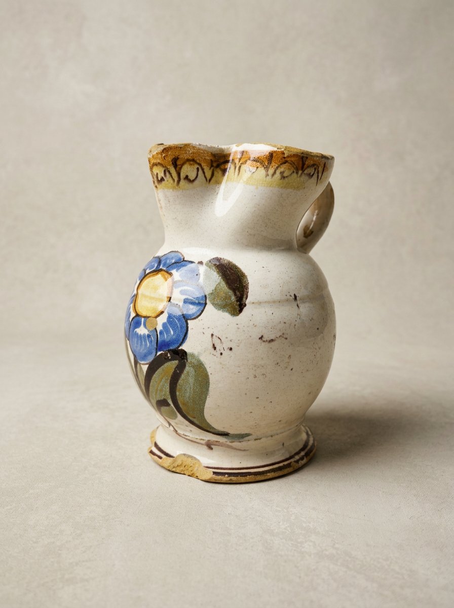 antique rustic hand painted jug Puglia