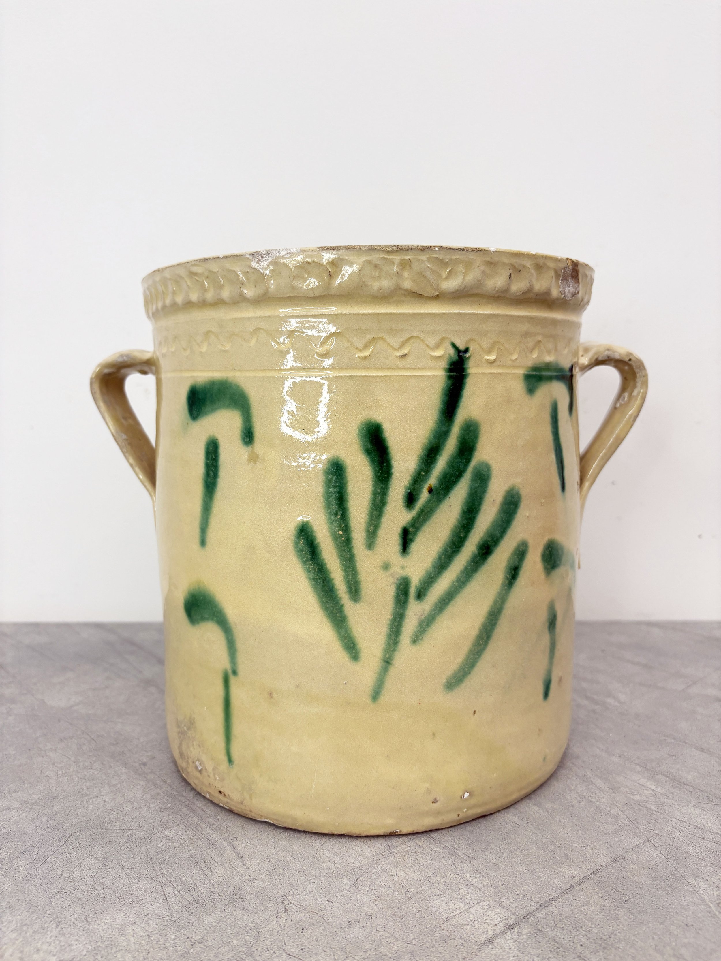 antique hand painted tree of life pot