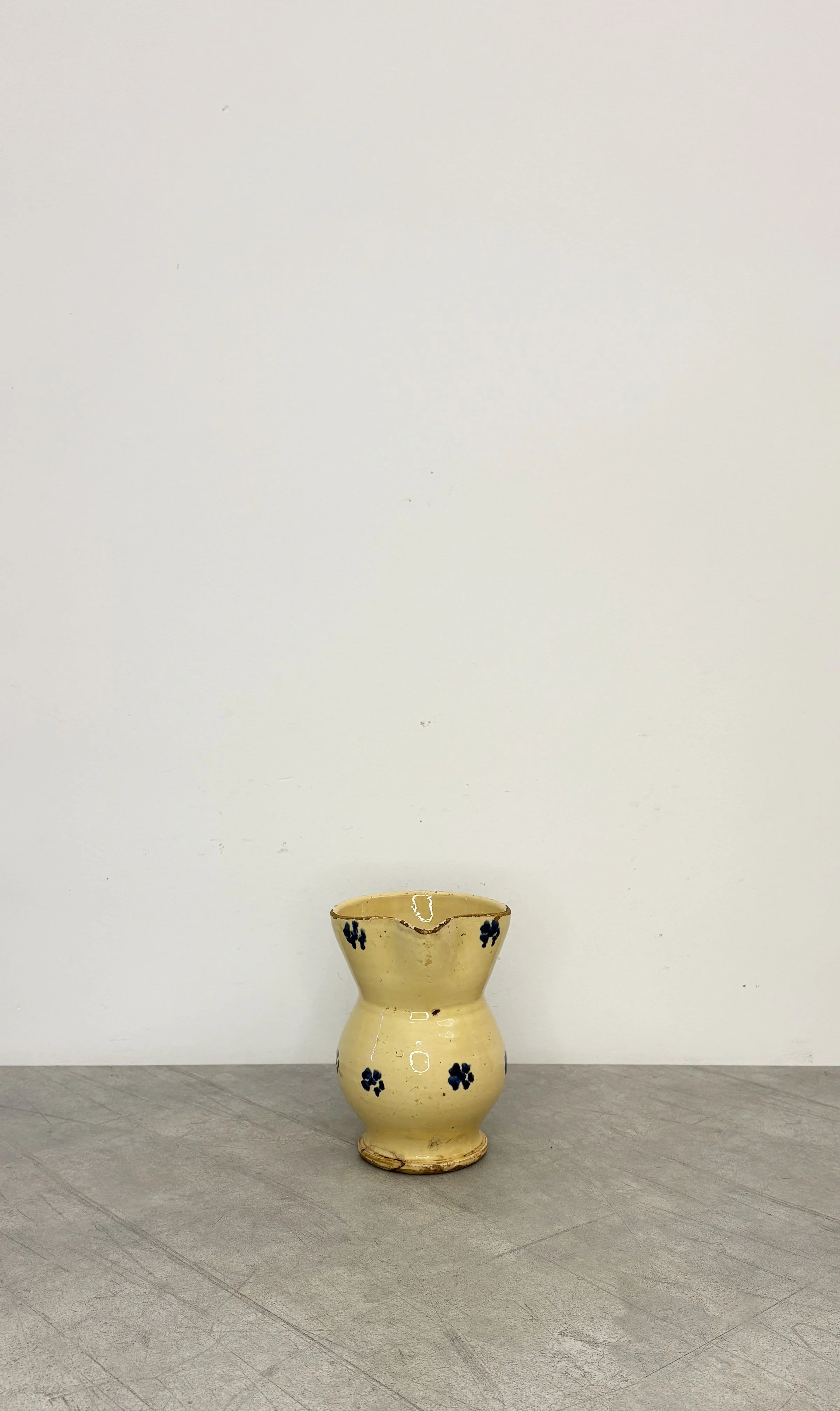 Antique Hand Painted Blue Floral Jug