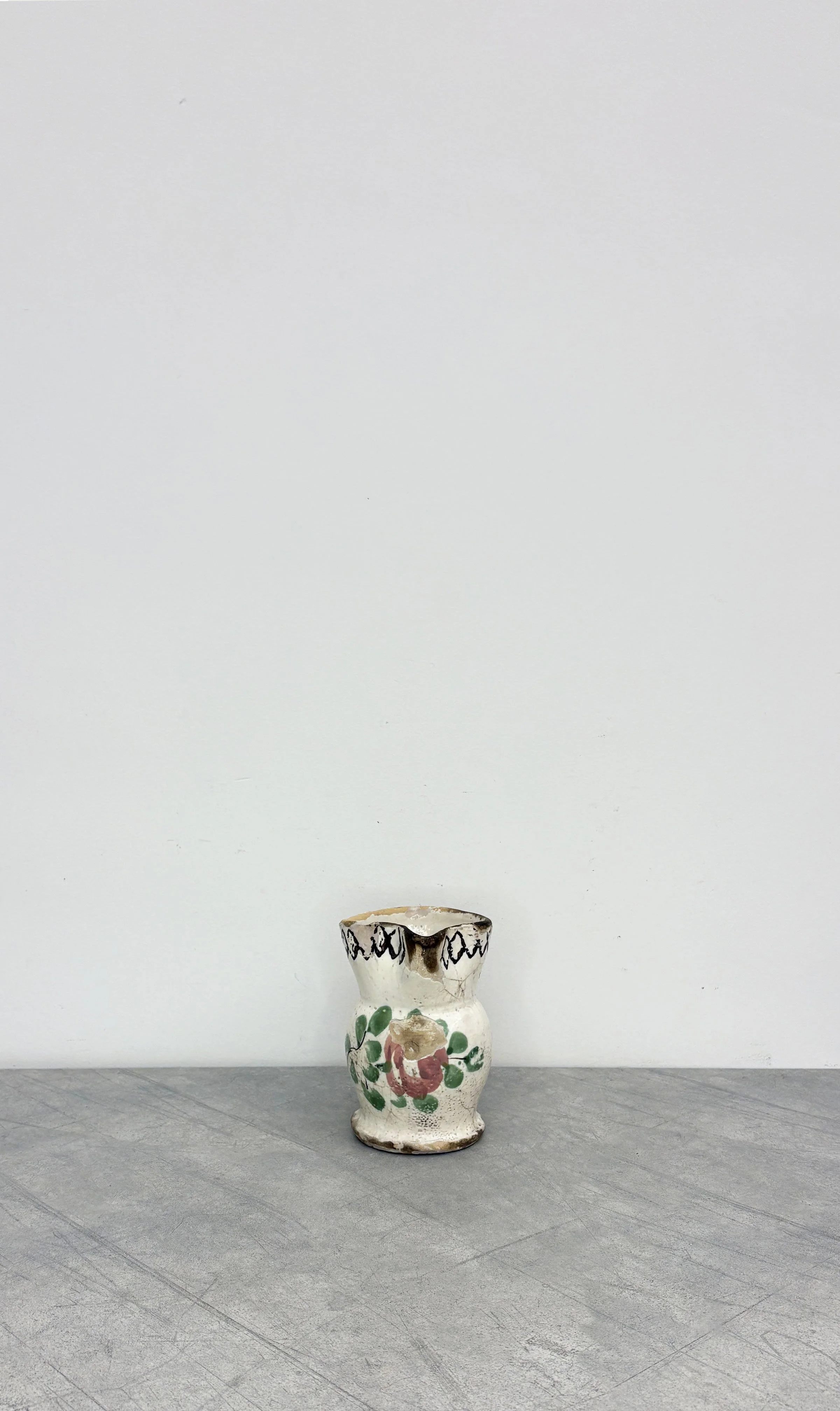 SMALL HAND PAINTED RUSTIC FLORAL JUG