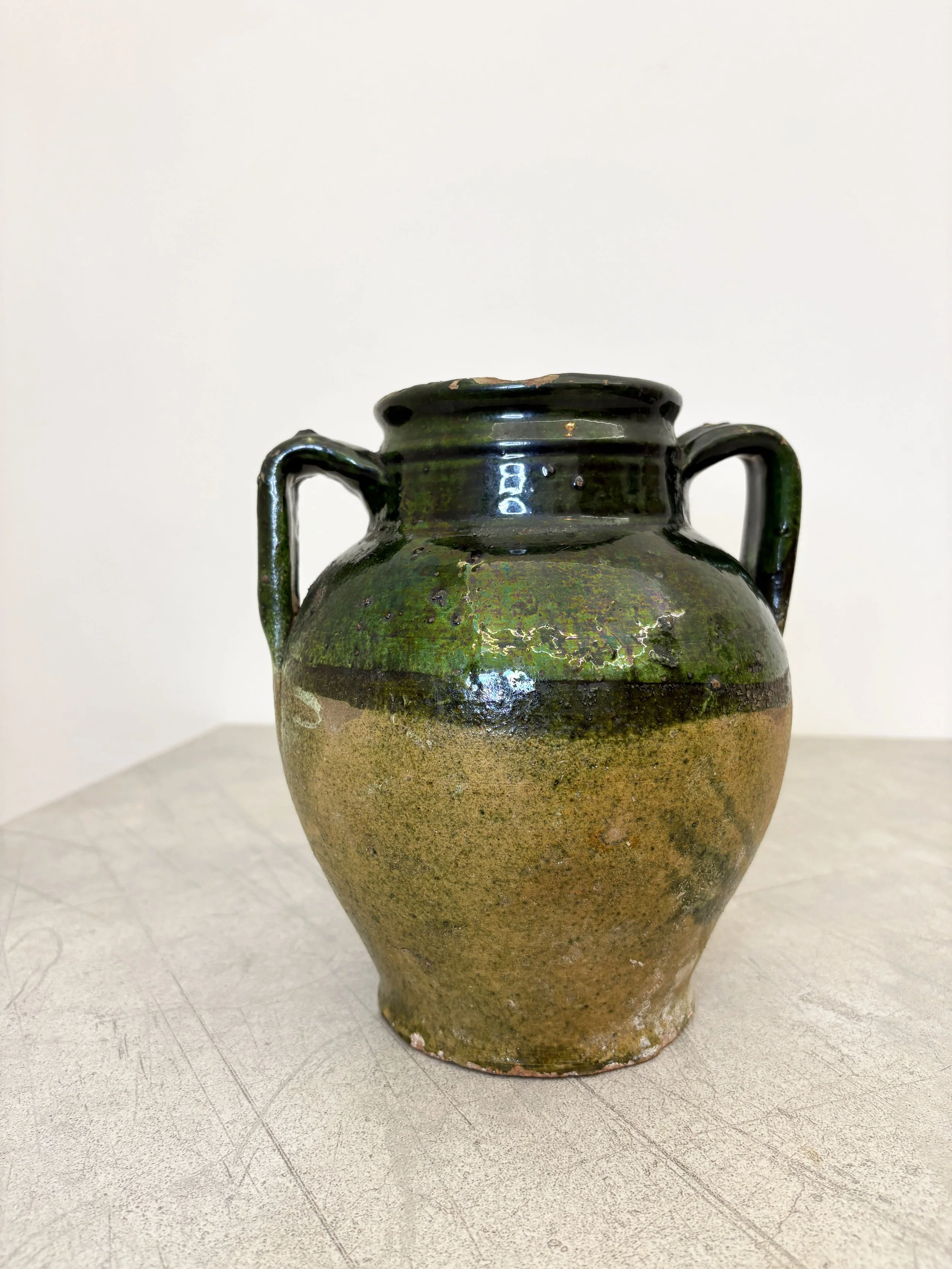green glazed ceramic vase Italy
