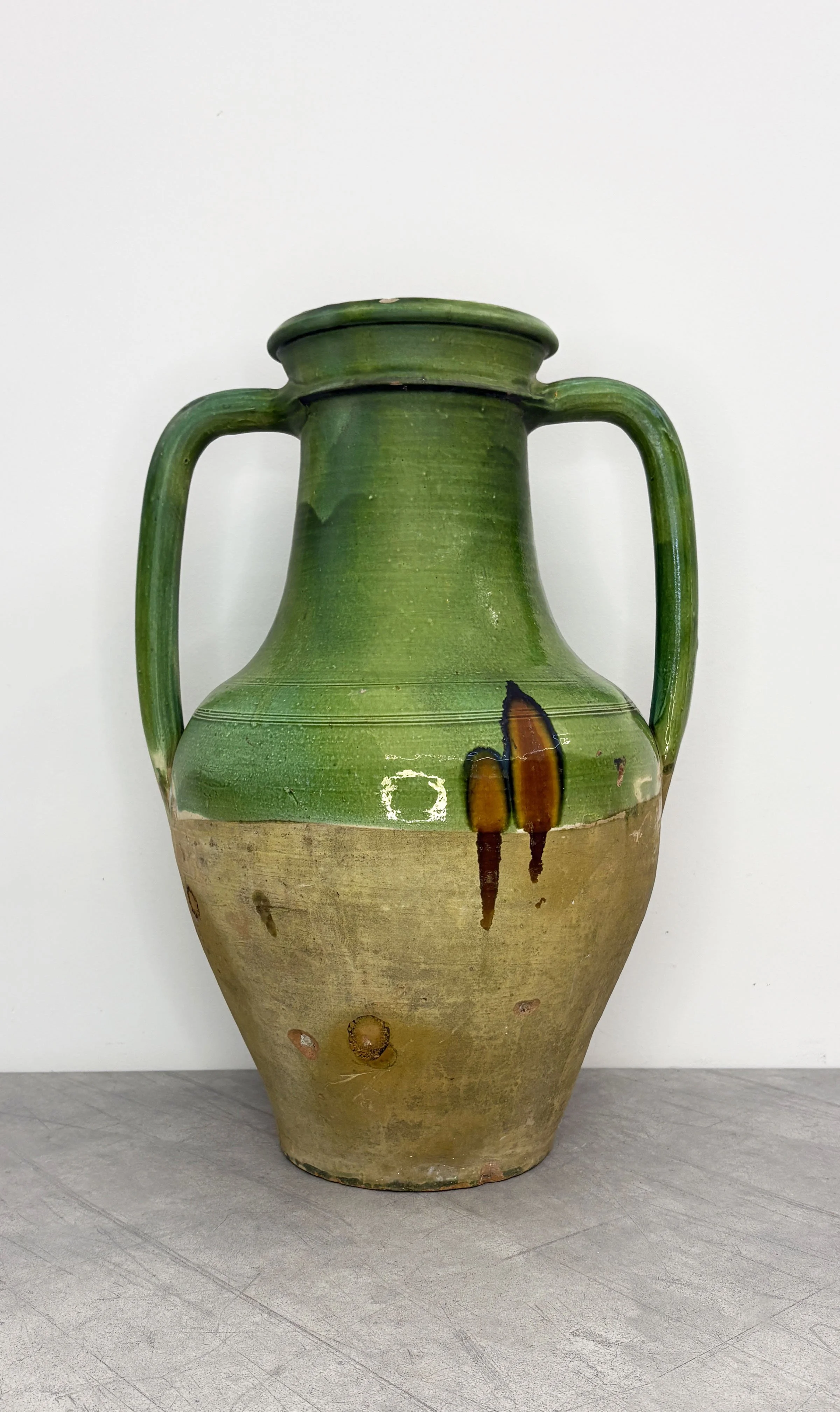 LARGE ANTIQUE GREEN AMPHORA PUGLIA