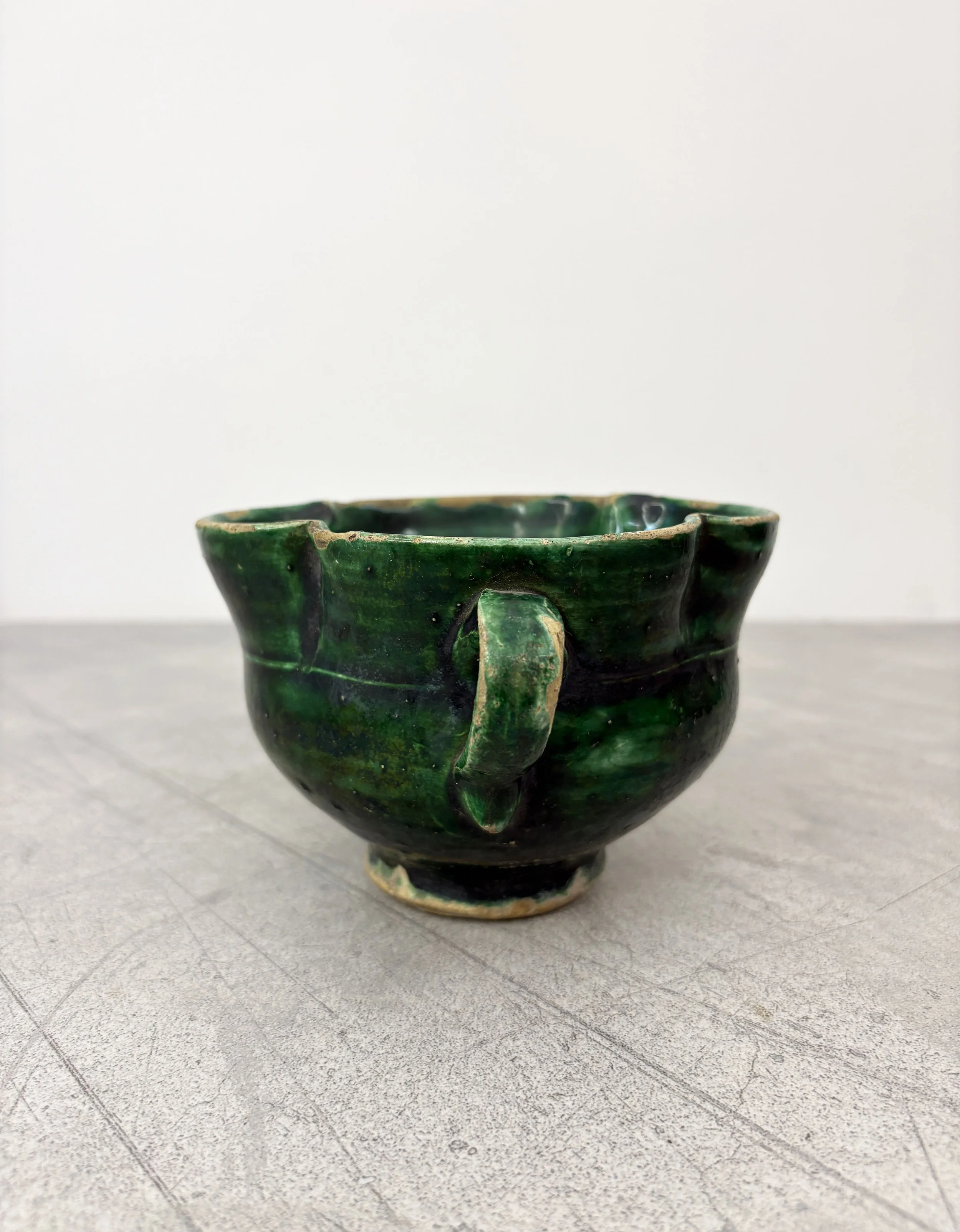 antique Italian fluted ceramic bowl