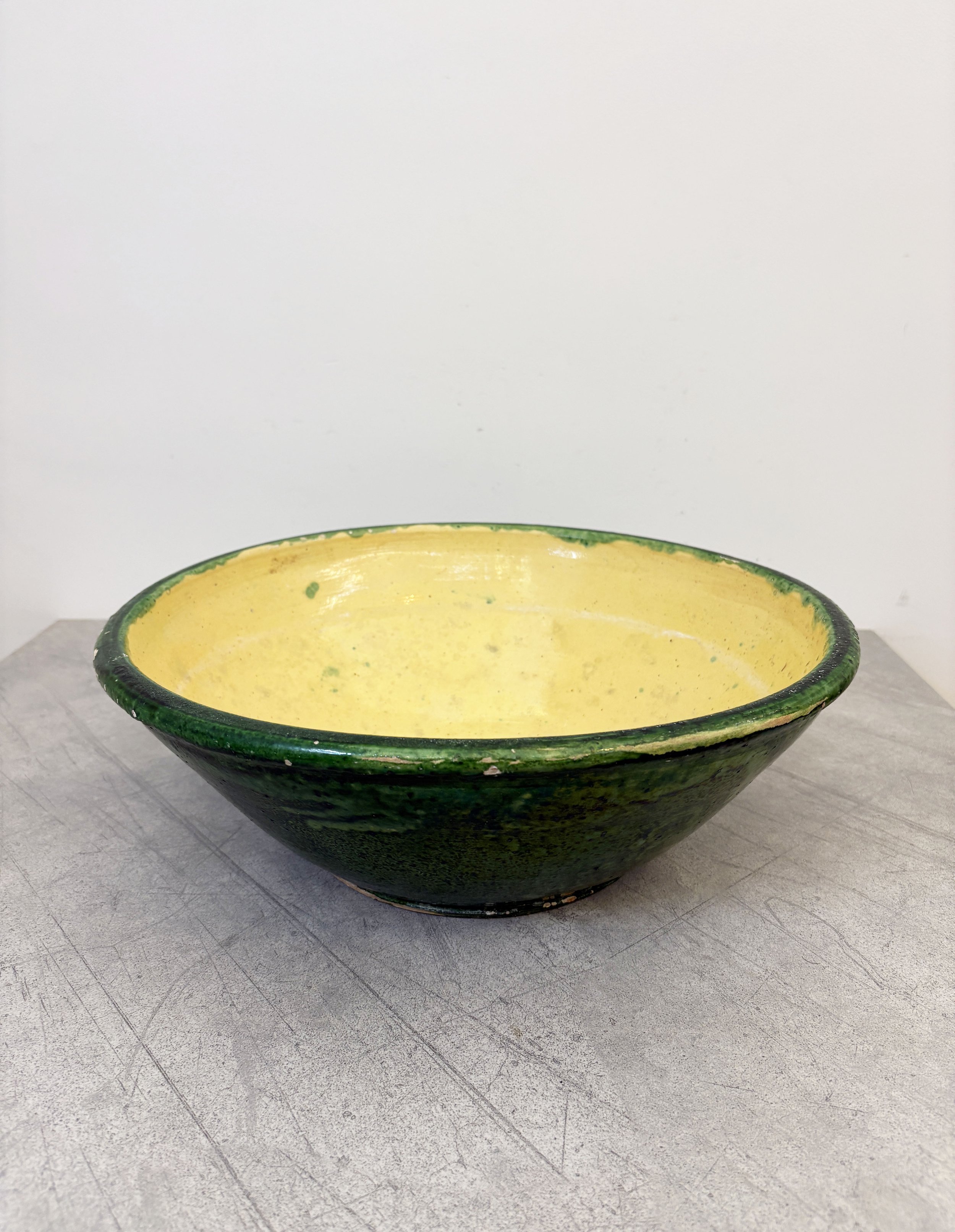 green glazed Italian farmhouse bowl