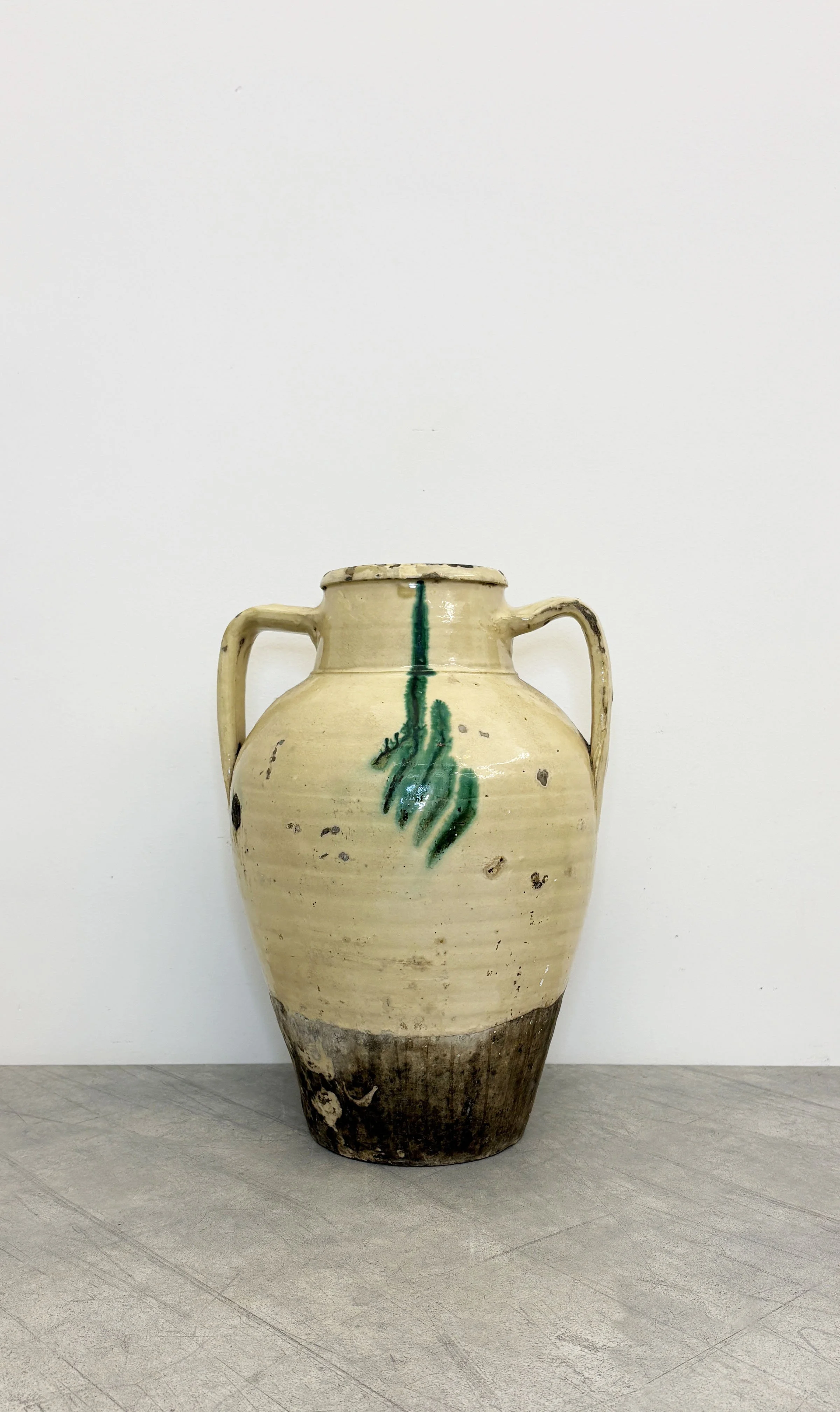 LARGE ANTIQUE TREE OF LIFE CERAMIC VASE
