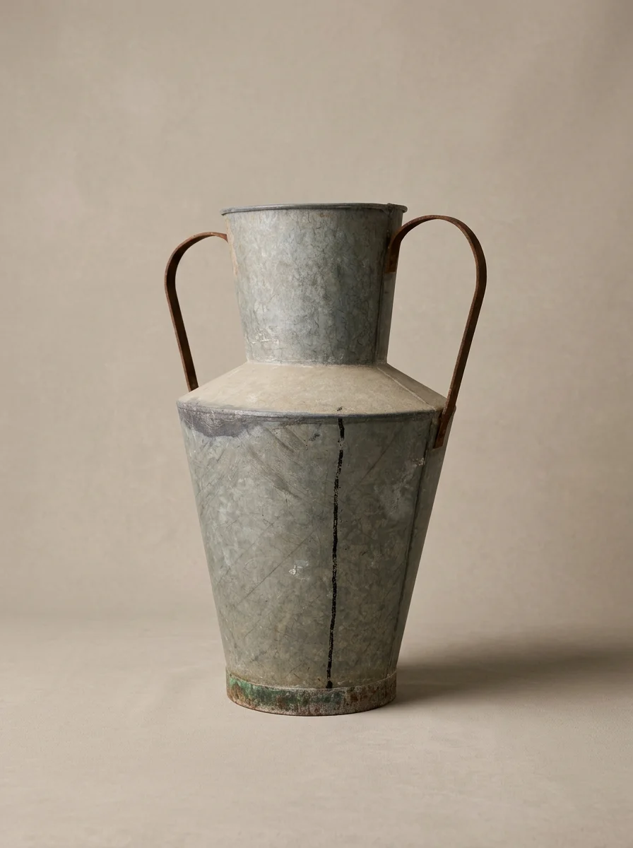 large mid-century galvanised watering can Puglia