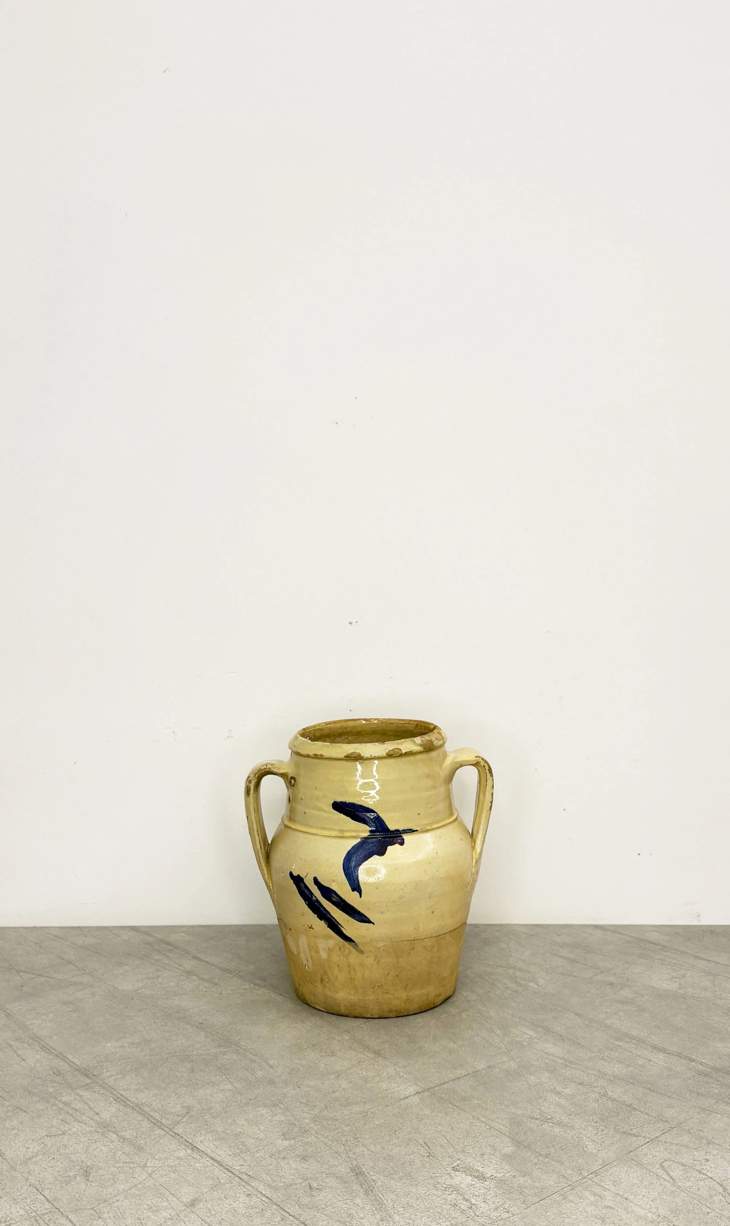 2 ANTIQUE CERAMIC CONFIT POT CALABRIA