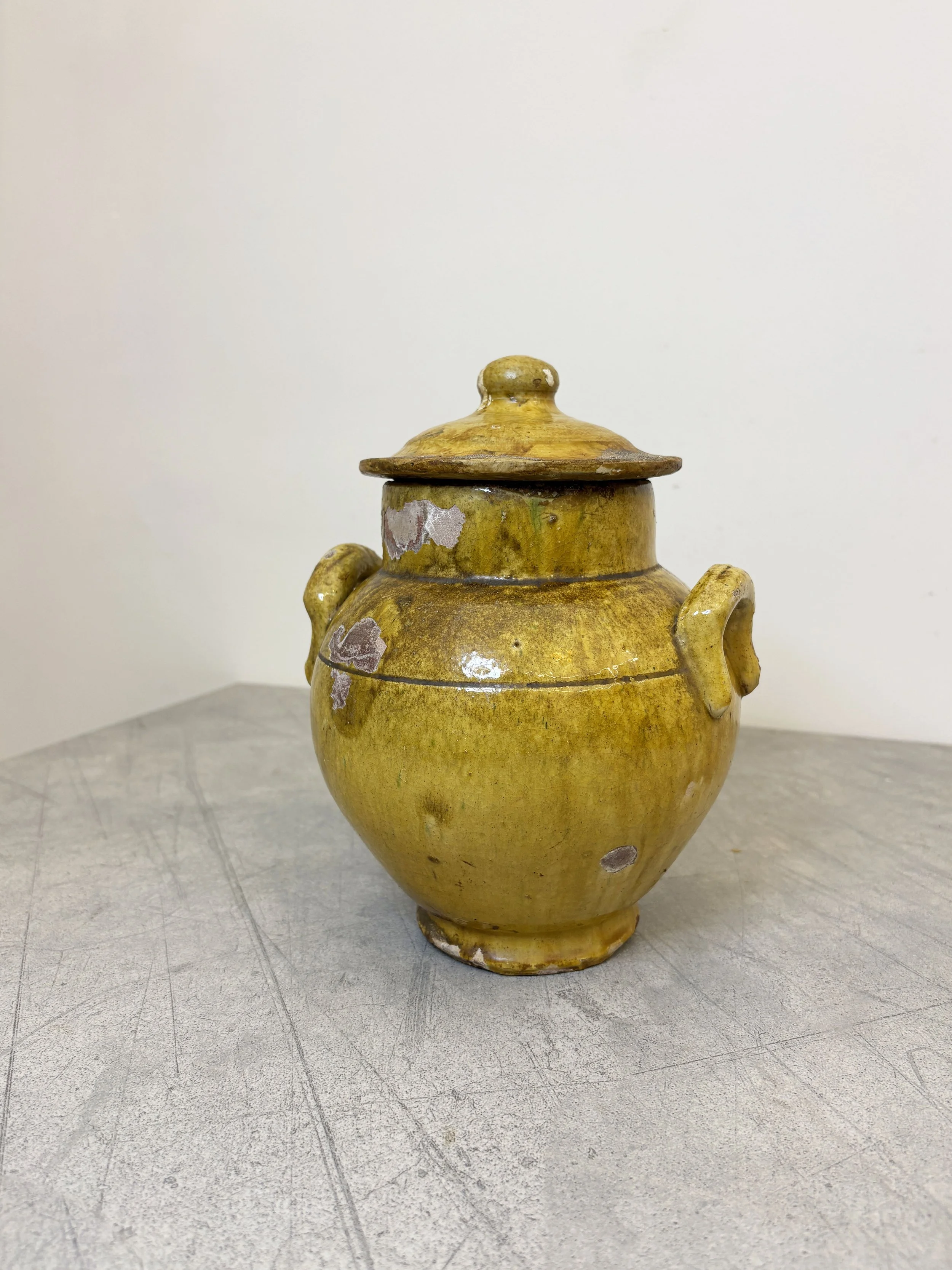 rustic Italian ceramic pot.