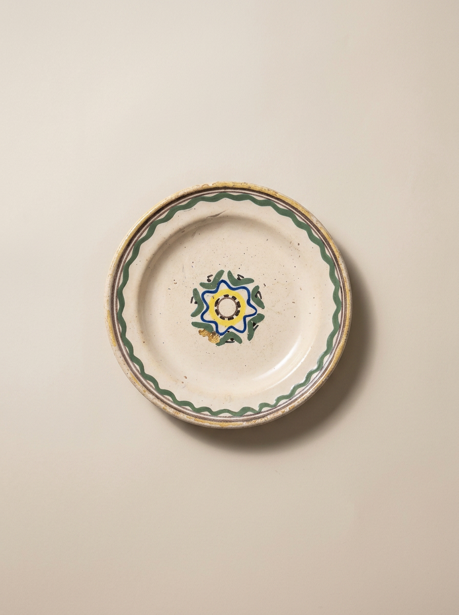 antique hand painted Italian star plate