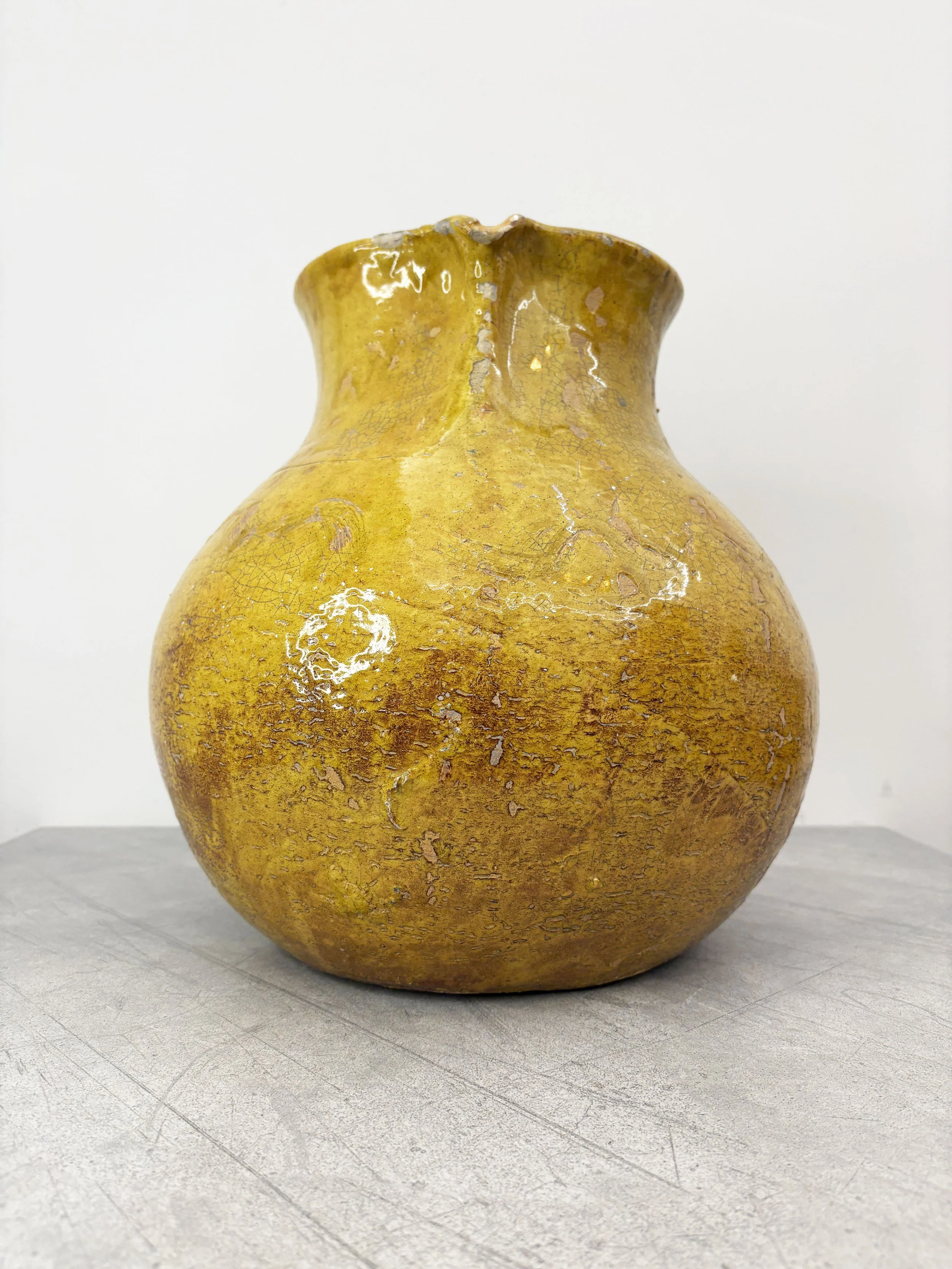 extra large yellow ceramic jug