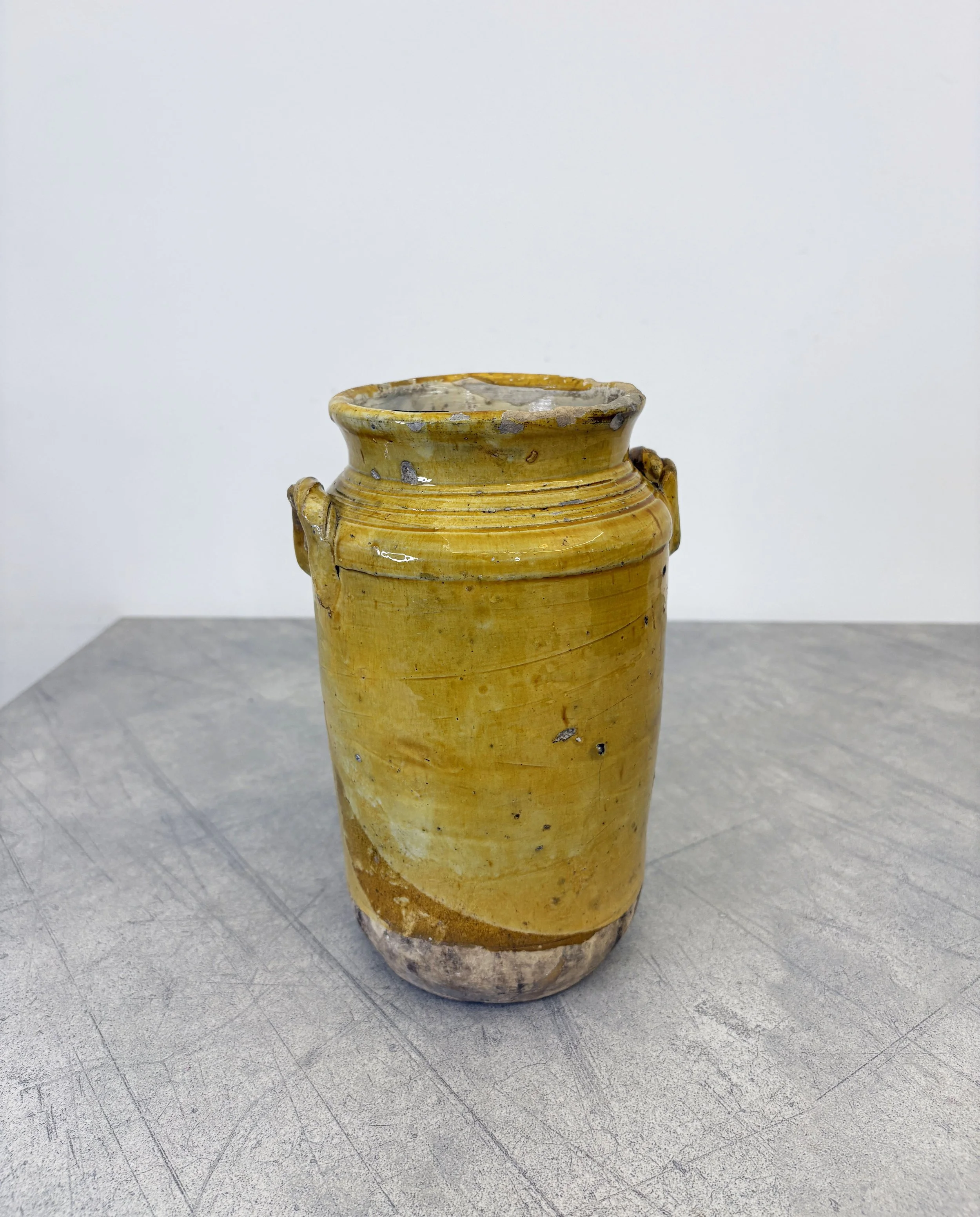 southern Italian antique yellow vase