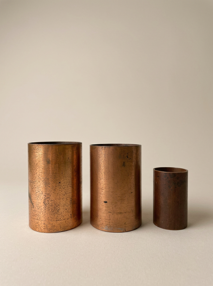 x3 Vintage Copper Pots