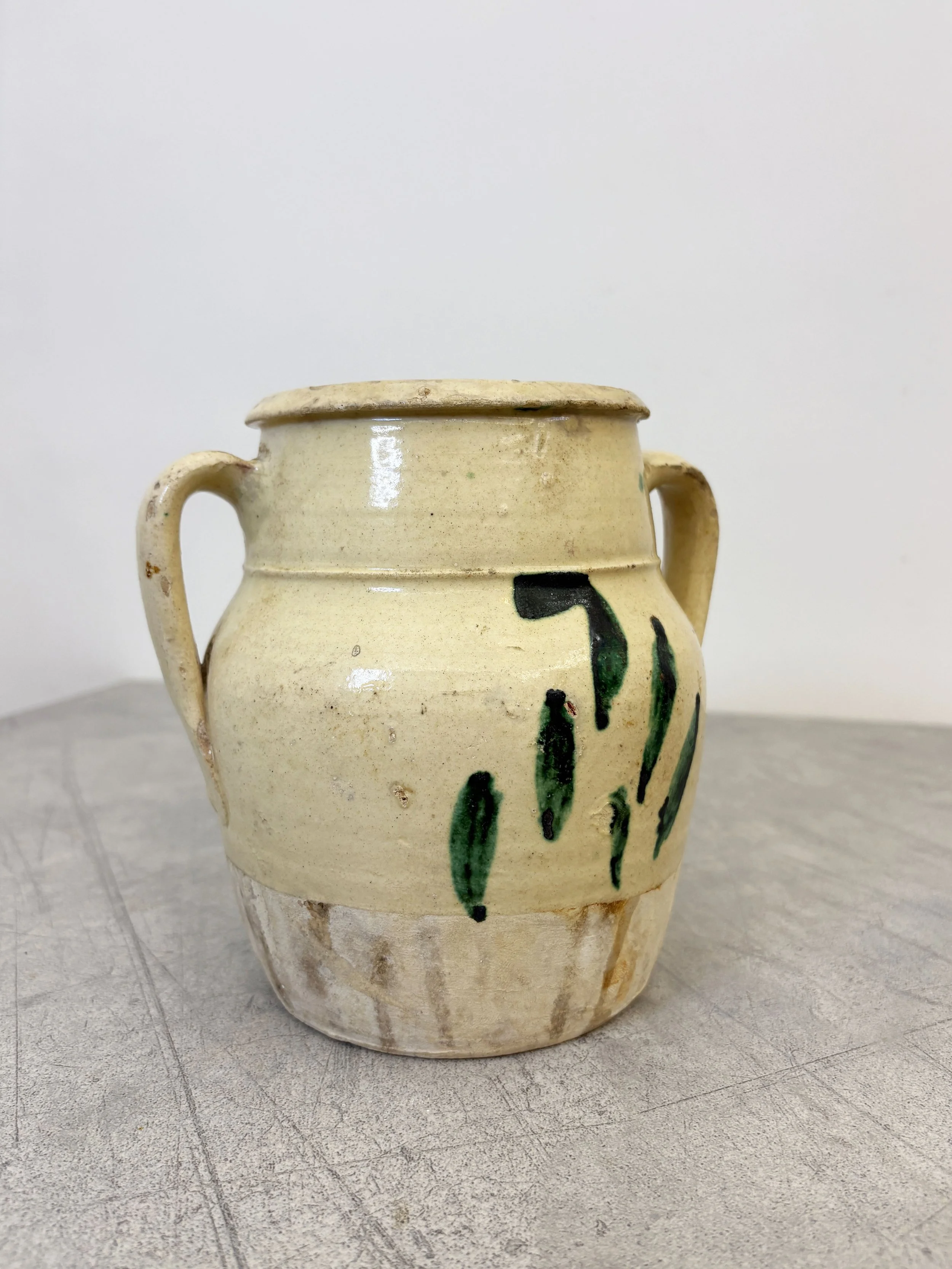 rustic handpainted tree of life confit pot