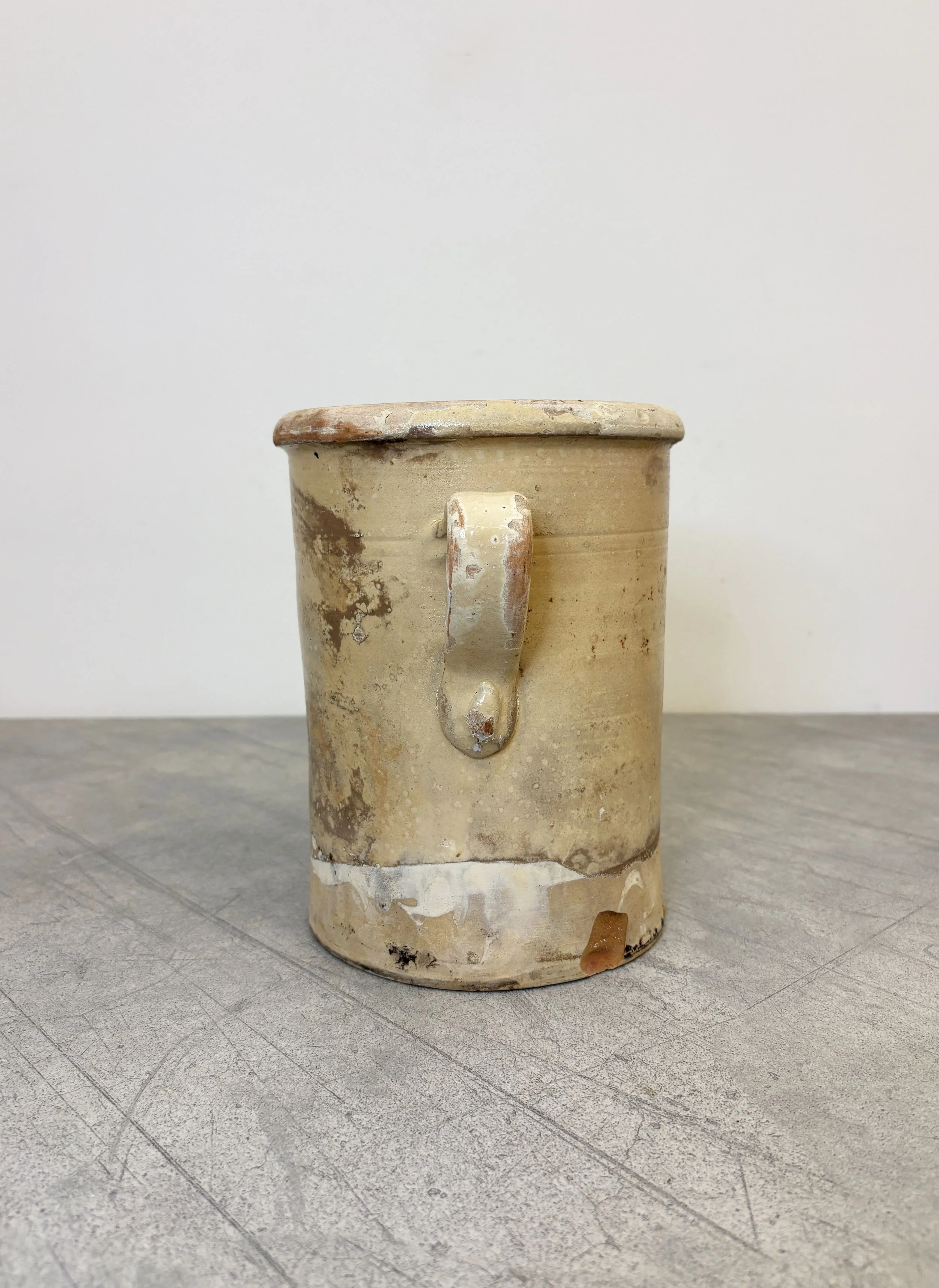 antique southern Italian rustic confit pot