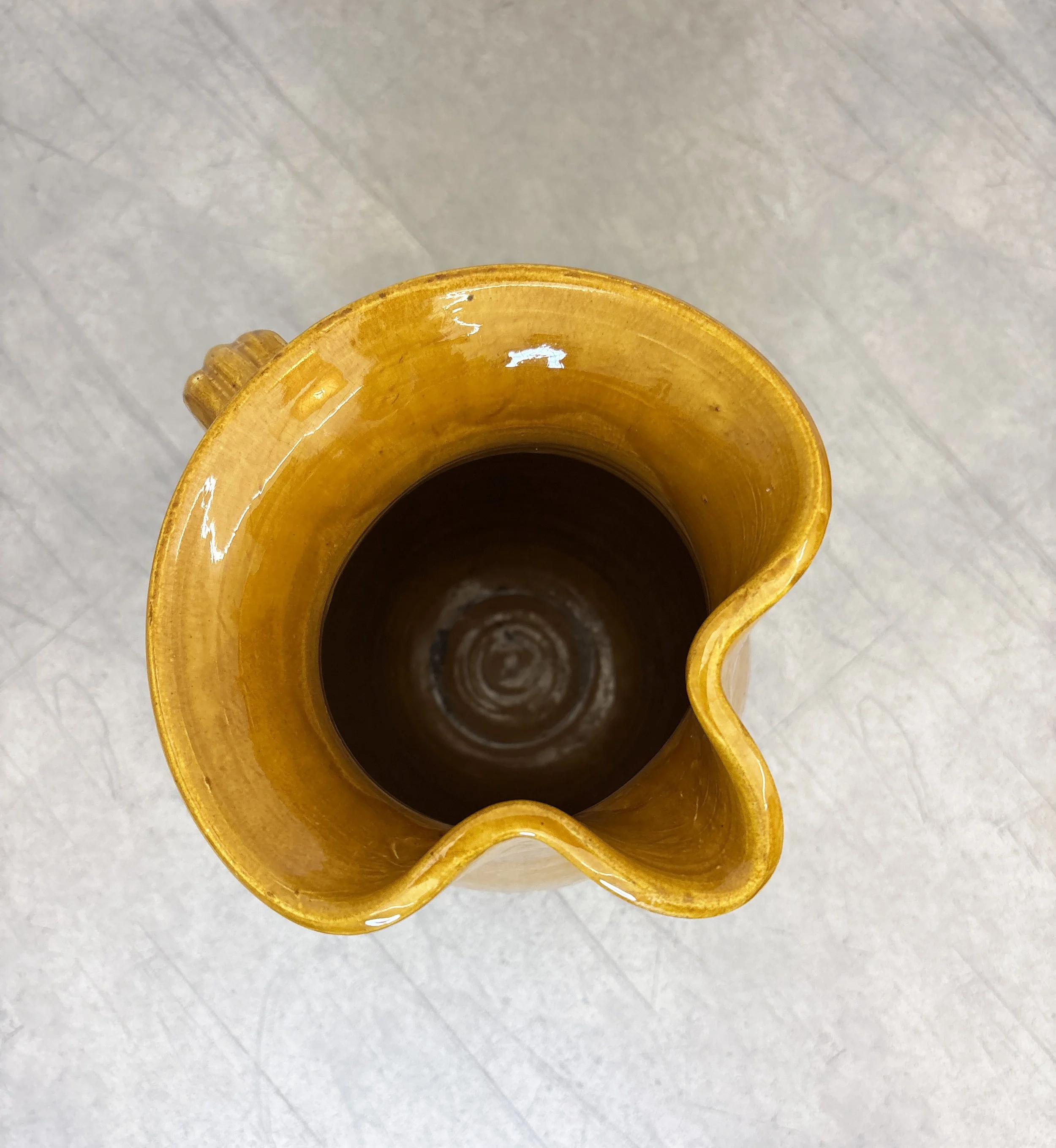 vintage yellow ceramic jug