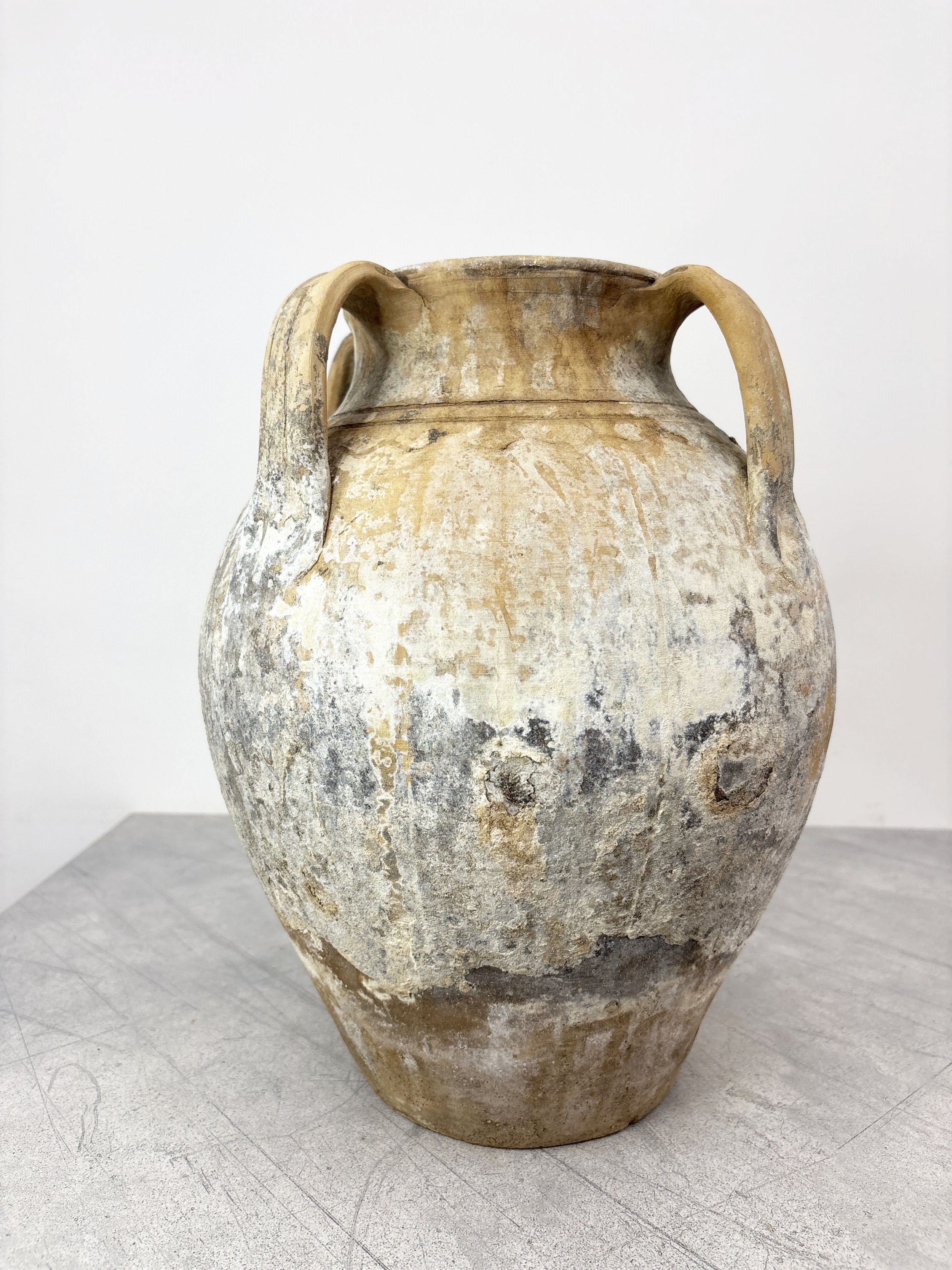 antique rustic Italian pot with handles