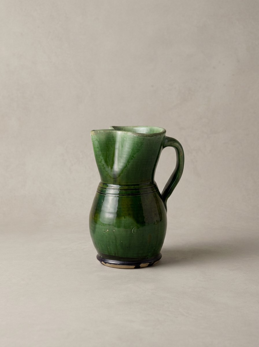 green glazed ceramic pitcher Puglia