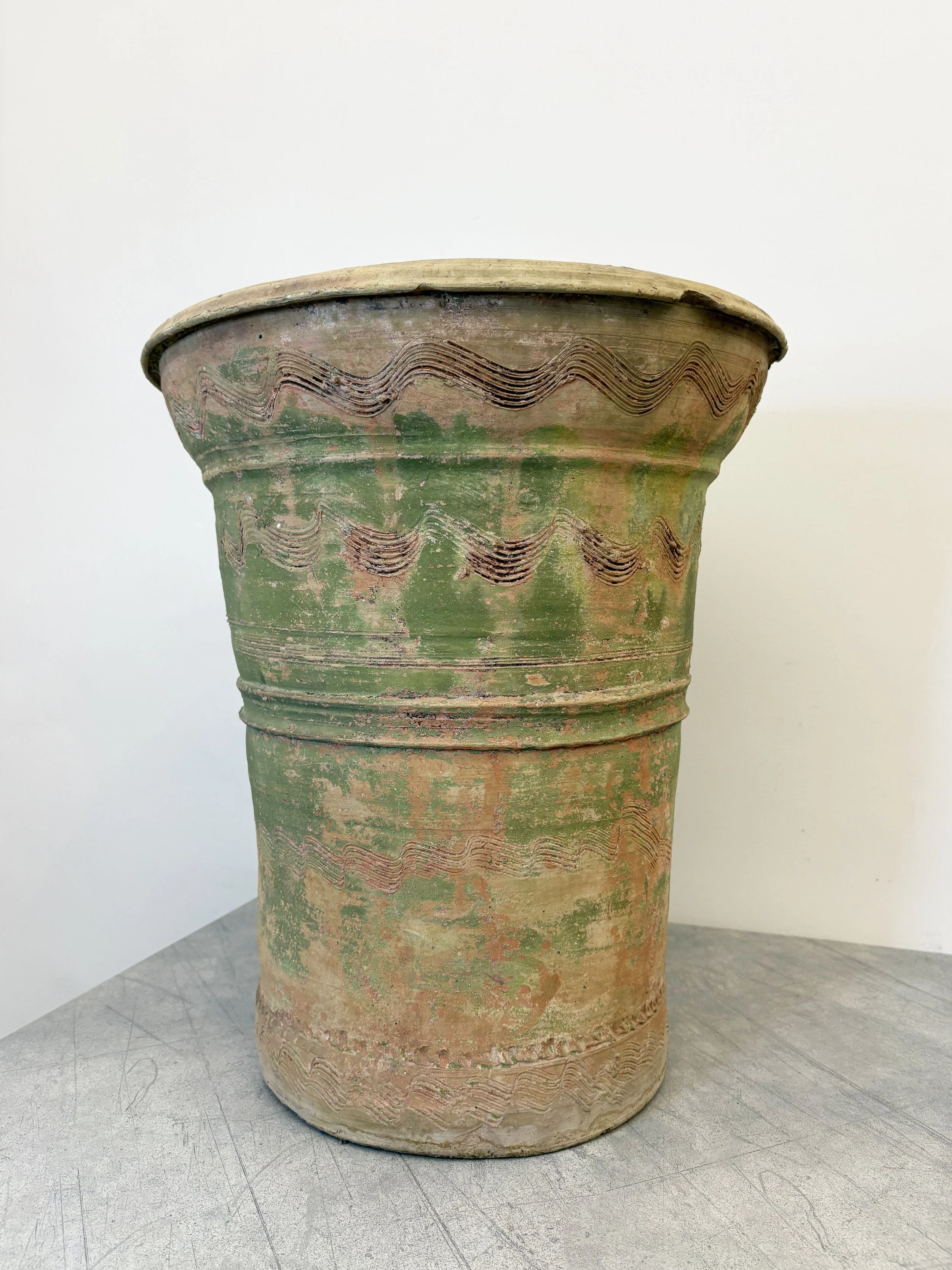 southern Italian antique ceramic garden pot