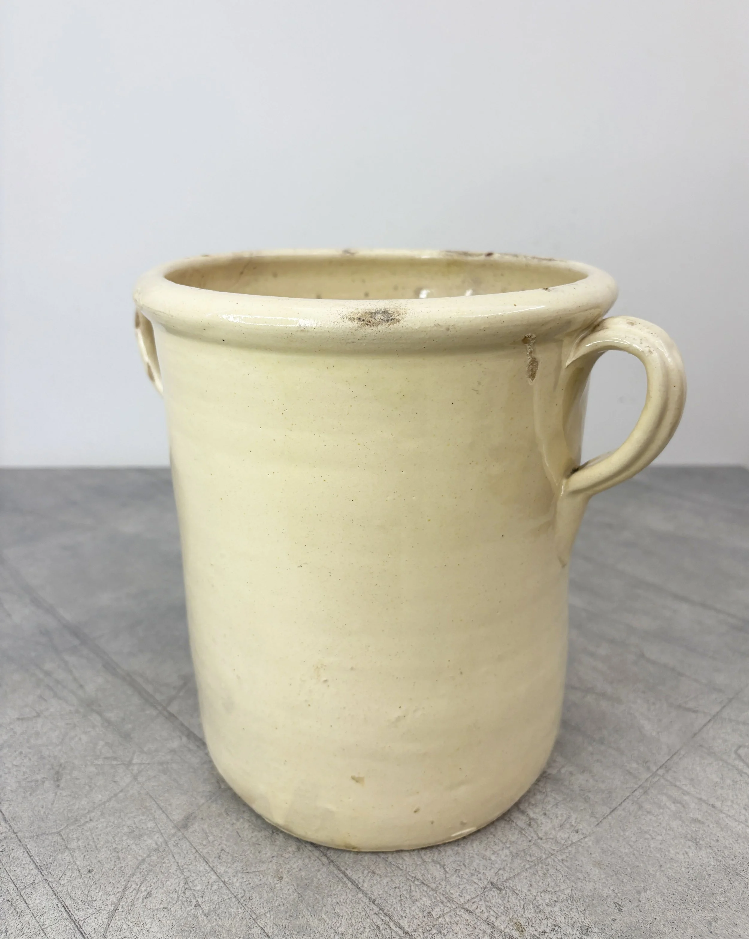 white glazed ceramic pot Puglia