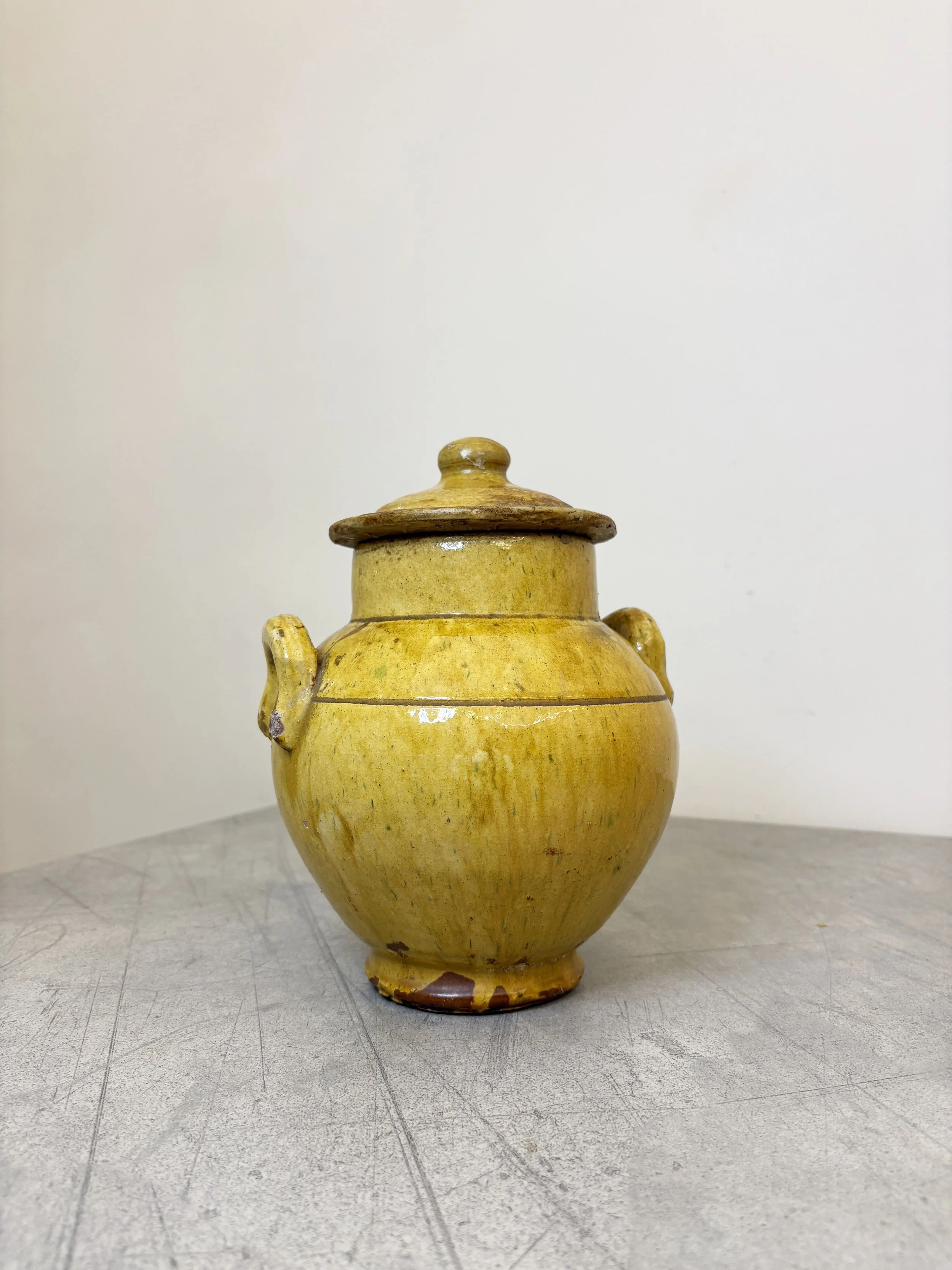 antique yellow glazed pot Puglia
