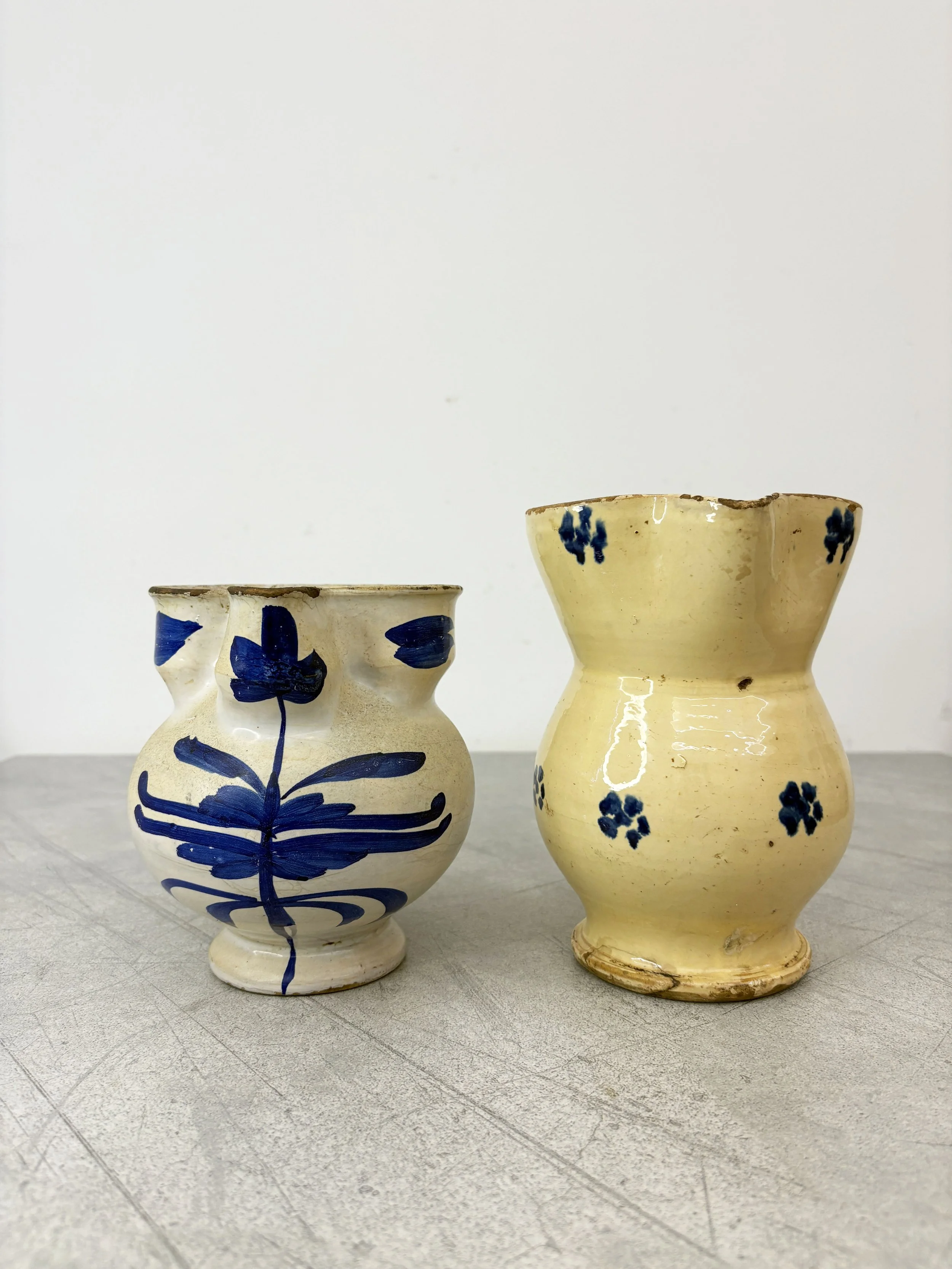 antique hand painted ceramic jugs Puglia