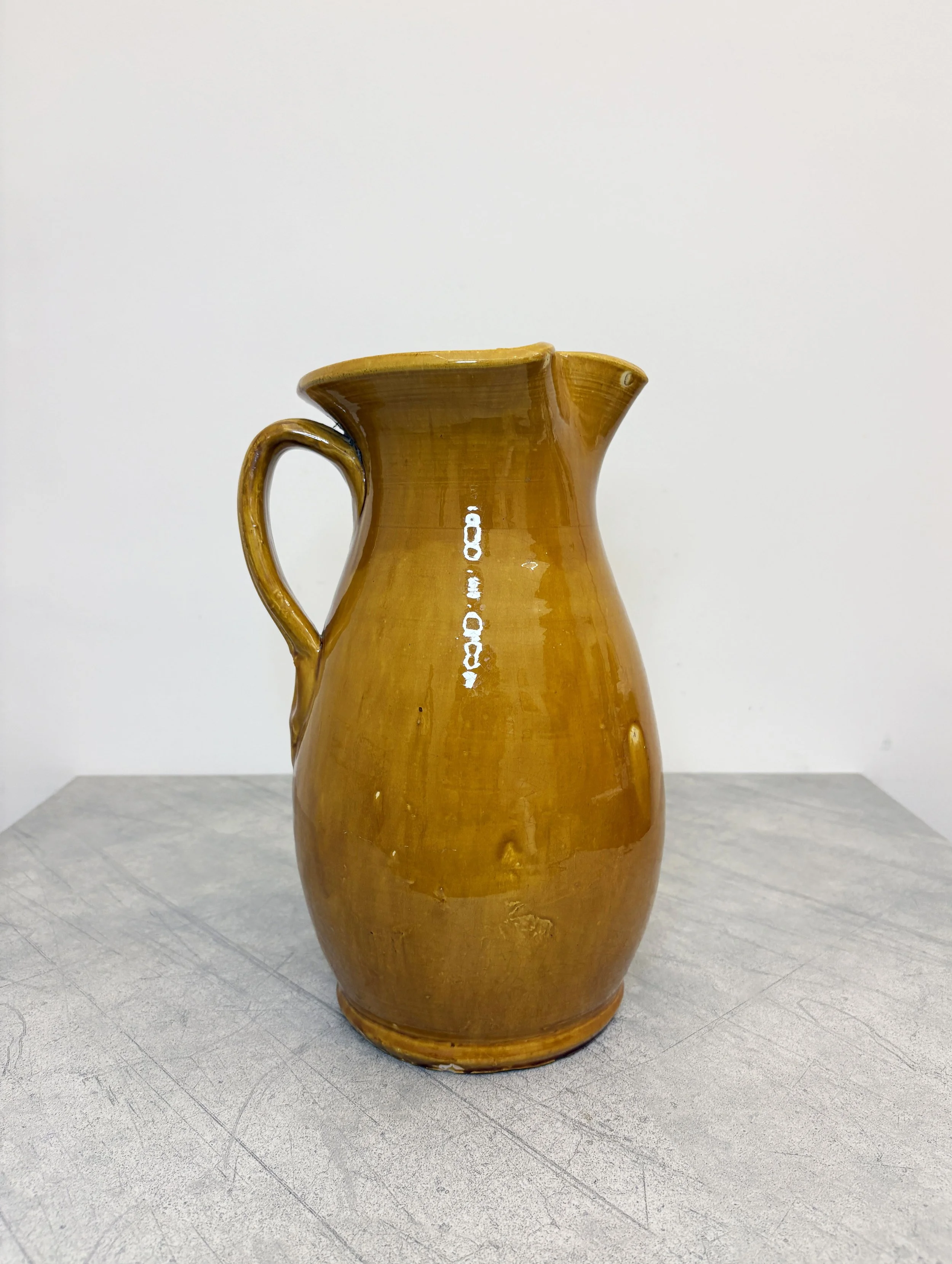 vintage yellow glazed pitcher Puglia